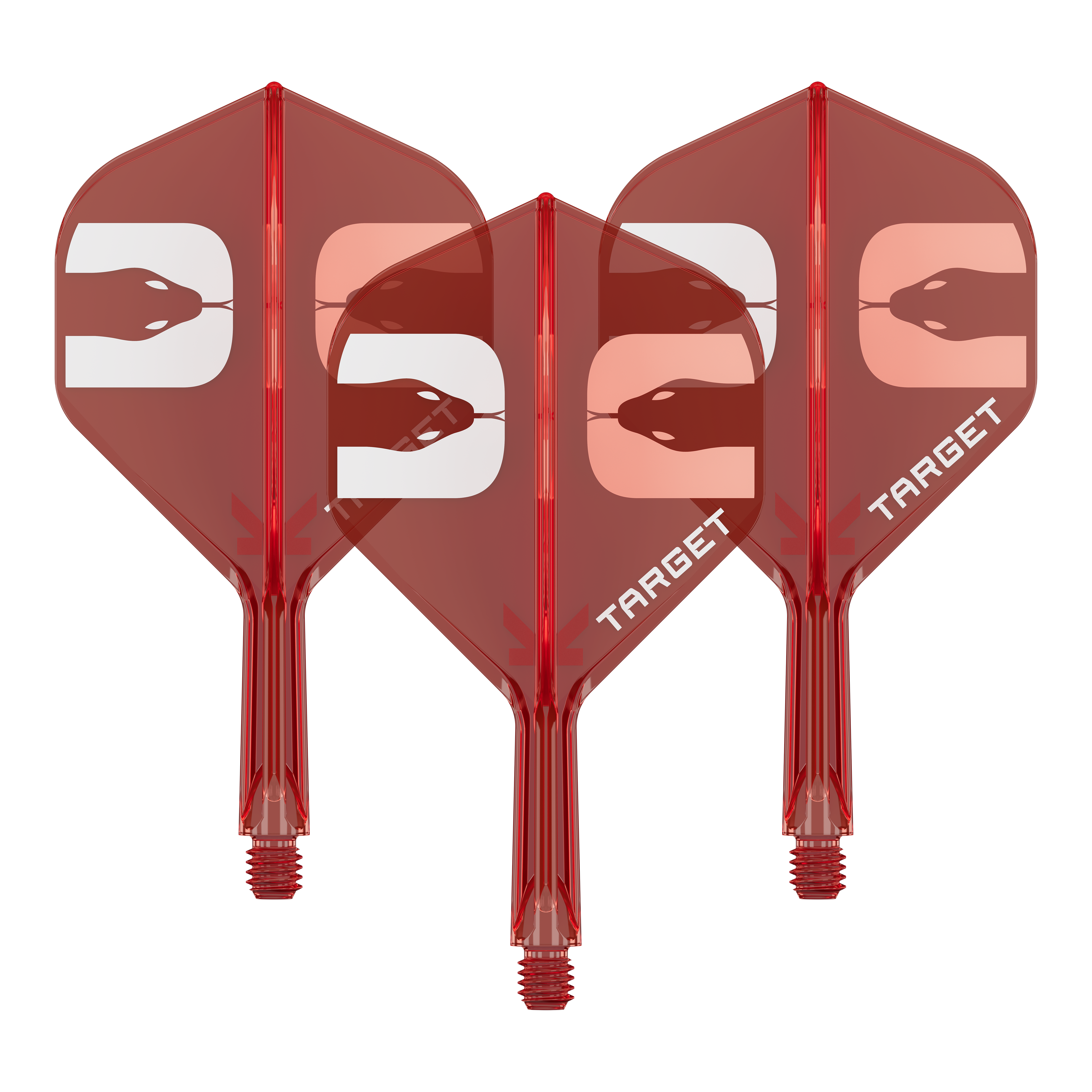 Zu sehen ist ein Dart-Flight-System-Set. Es handelt sich um das Target K-Flex Nathan Aspinall No2 Standard Flight-System mit einer Länge von 19mm.