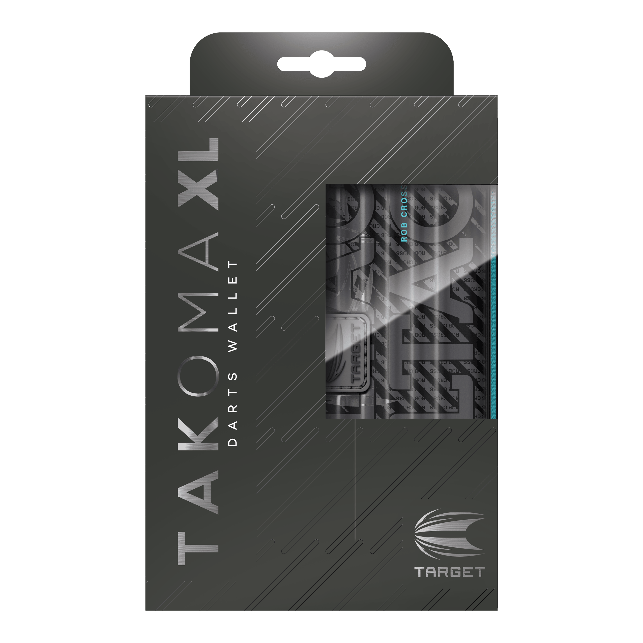 Takoma XL Ghost Series Rob Cross dart case Das Foto zeigt das Takoma XL Ghost Series Rob Cross Dartcase. Es ist ein robustes Etui für Dartspieler.