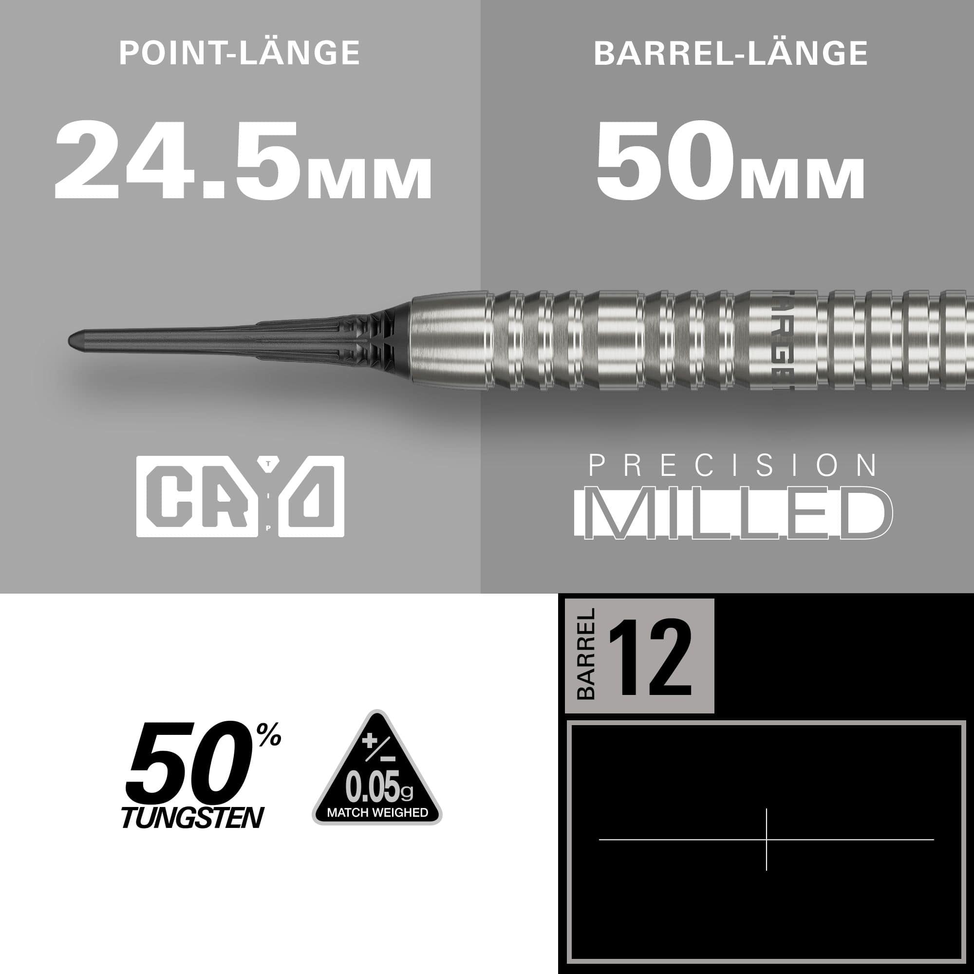 Target Group O 12 Softdarts Zu sehen sind die Target Group O 12 Softdarts. Die Nahaufnahme zeigt Material und Struktur.