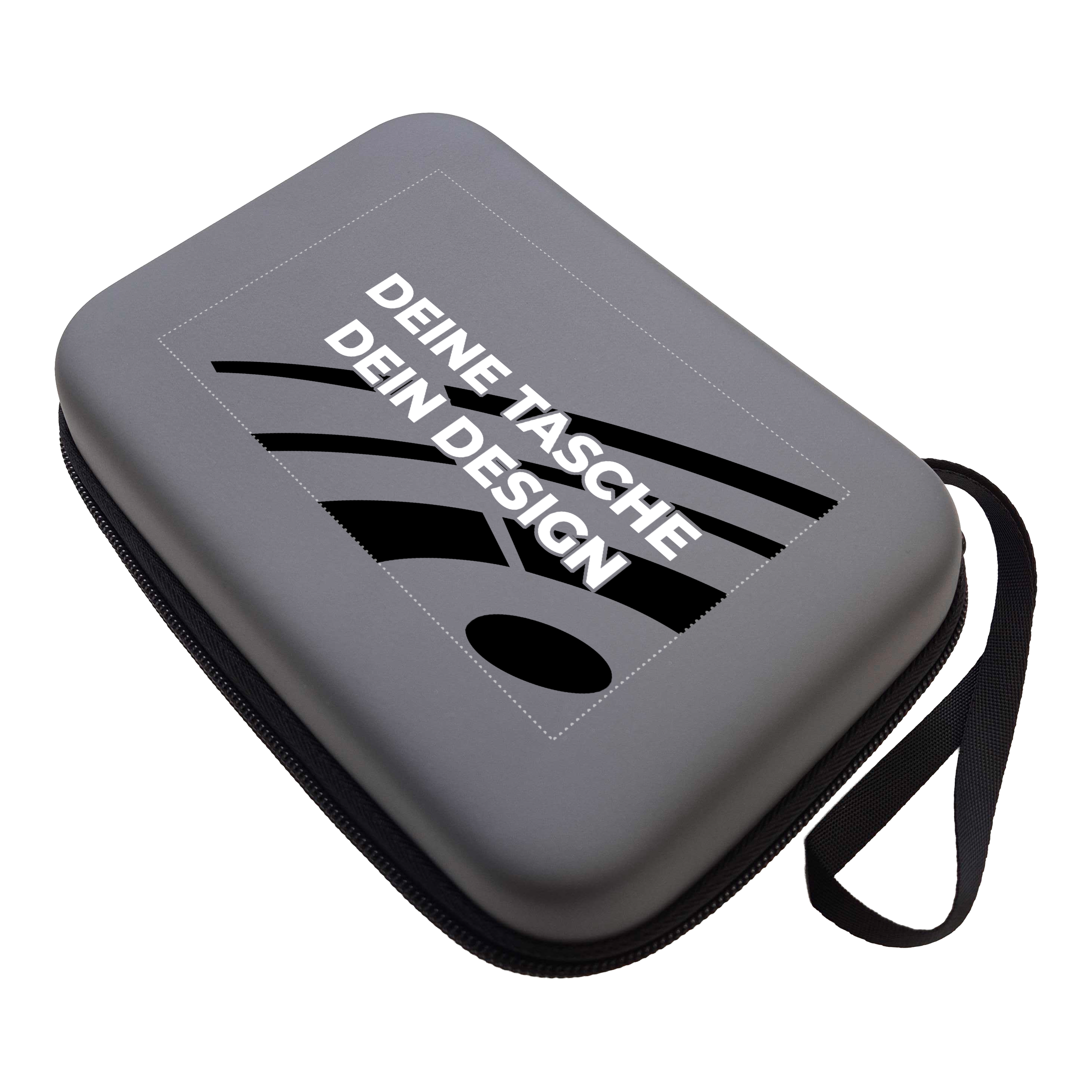 System-4 dart case with your design Zu sehen ist ein McDart System4 Dartcase in Grau. Das Etui befindet sich in geschlossener Ansicht.
