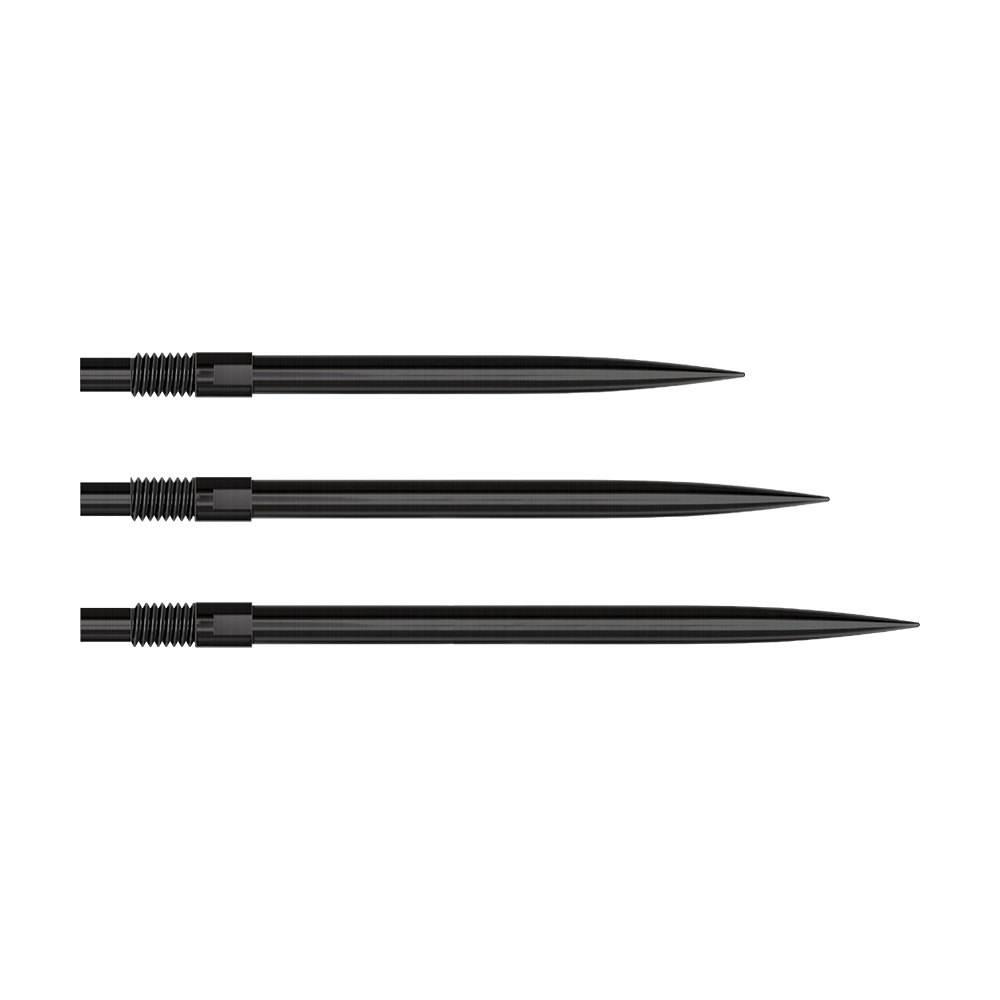 Harrows Quick Point Dart Tips - Black Auf dem Bild sind die Harrows Quick Point Dartspitzen in Schwarz zu sehen. Diese Dartspitzen ermöglichen einen schnellen Austausch.