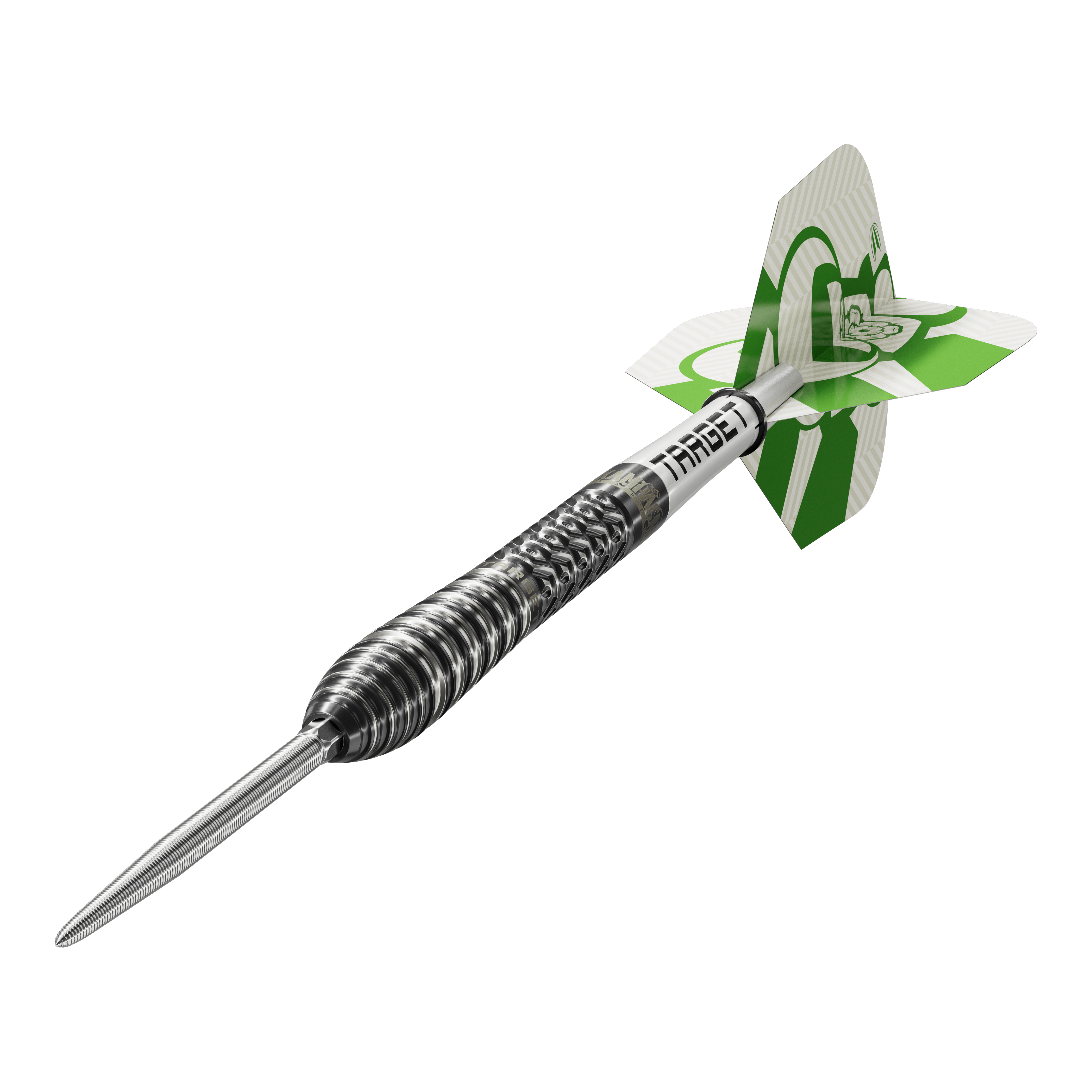 Die Target Charlie Manby Swiss Points Steeldarts sind auf diesem Bild zu sehen. Sie sind speziell für das Steeldartspiel entwickelt.