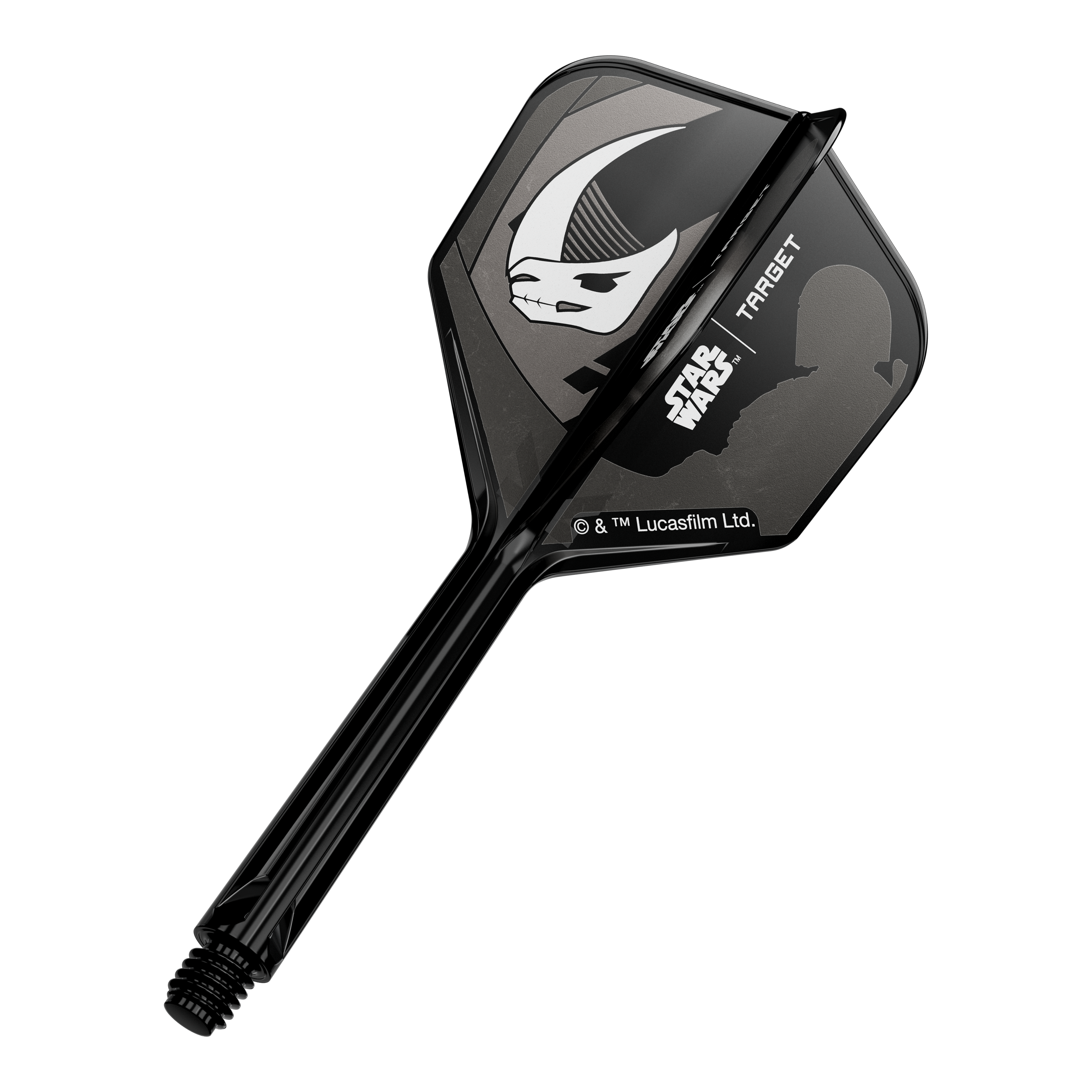 Abgebildet ist das Produkt '410625_Target_StarWars_K-Flex_Mandalorian_Armour_No6_Flights_33mm_1a'. Vermutlich sind darauf Mandalorian Armour Dart-Flights dargestellt.