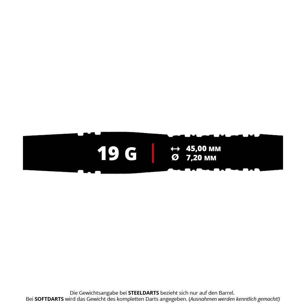 Caliburn Prisma P1 soft darts - 19g Abgebildet ist der Caliburn Prisma P1 Softdart mit einem Gewicht von 19g. Dieses Produkt ist ein Softdart-Pfeil in moderner Ausführung.