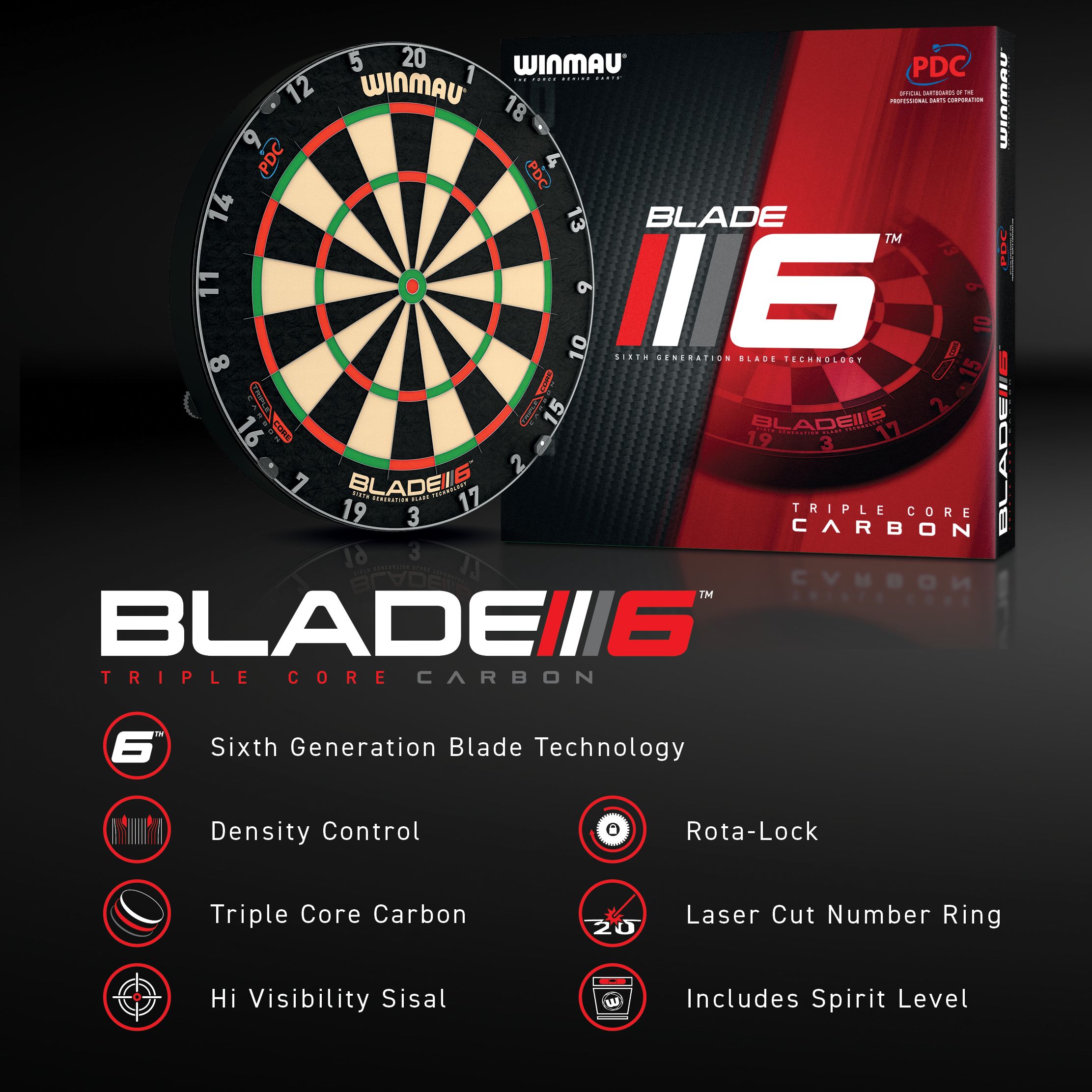 Winmau Blade 6 Triple Core Set with 2 sets of darts Das Bild zeigt das Produkt "810008_Winmau_Blade6_TripleCore_Starter_Bundle_6". Es gehört zur Kategorie Dart-Zubehör.