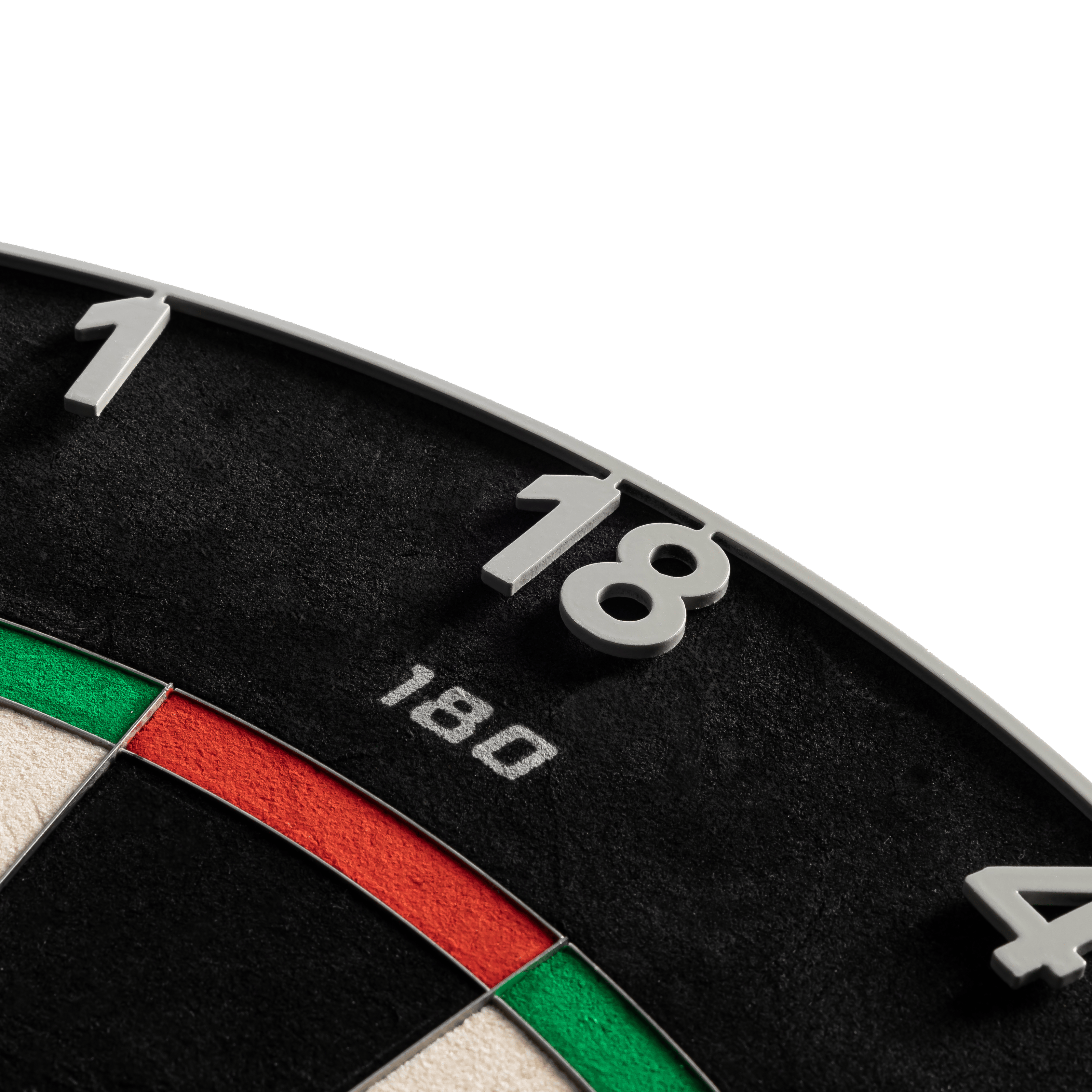 Precise 180 Endorphine Steel Dartboard with Numbered Ring - Nordic Grey Das Bild zeigt das Precise 180 Endorphine Steeldartboard mit Nummernring in der Farbe Nordic Grey. Es handelt sich um ein hochwertiges Dartboard für ambitionierte Spieler.