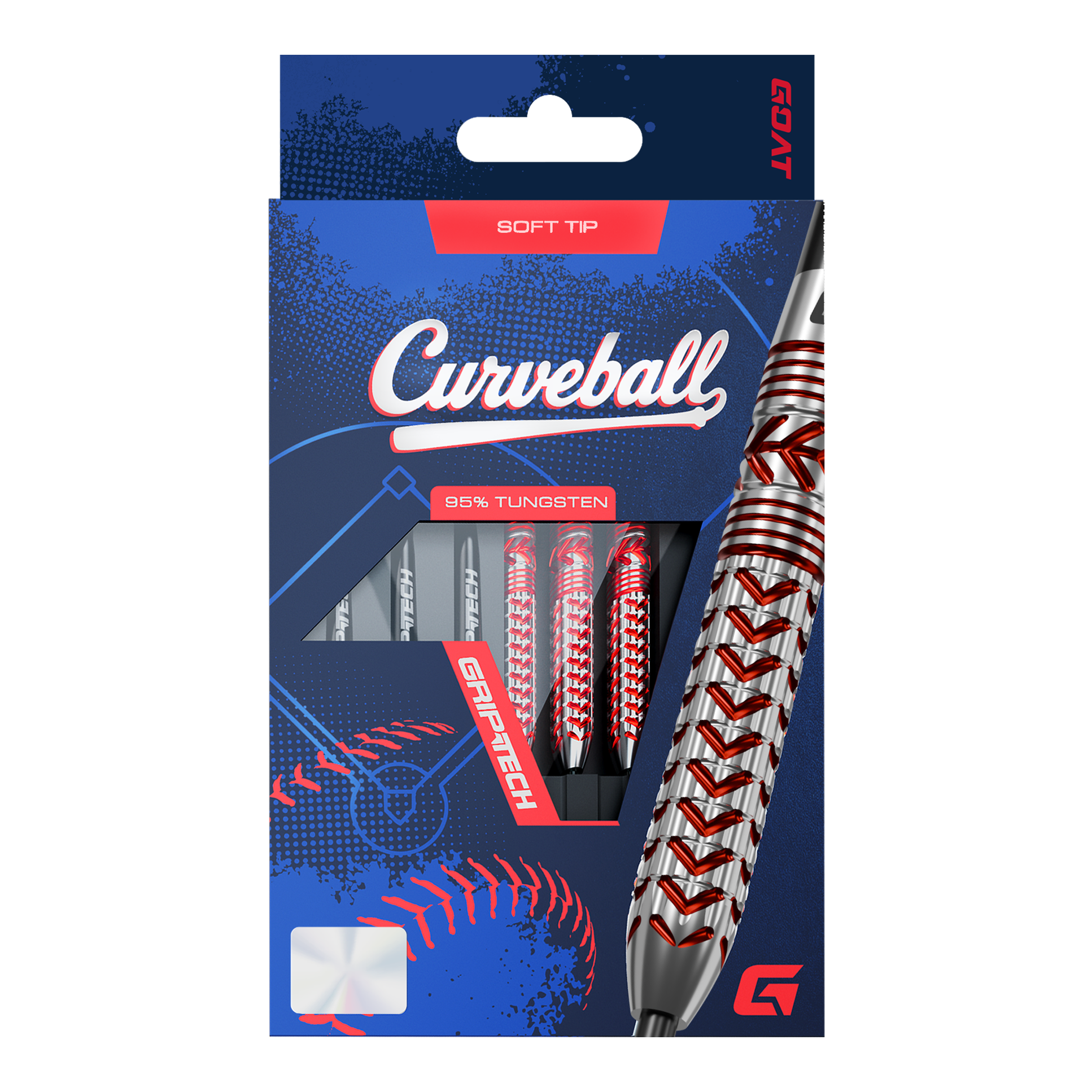 GOAT Curveball Soft Darts - 20g Abgebildet sind die GOAT Curveball Tungsten Softdarts - 20g. Die Softdarts sind 20 Gramm schwer und aus hochwertigem Tungsten hergestellt.