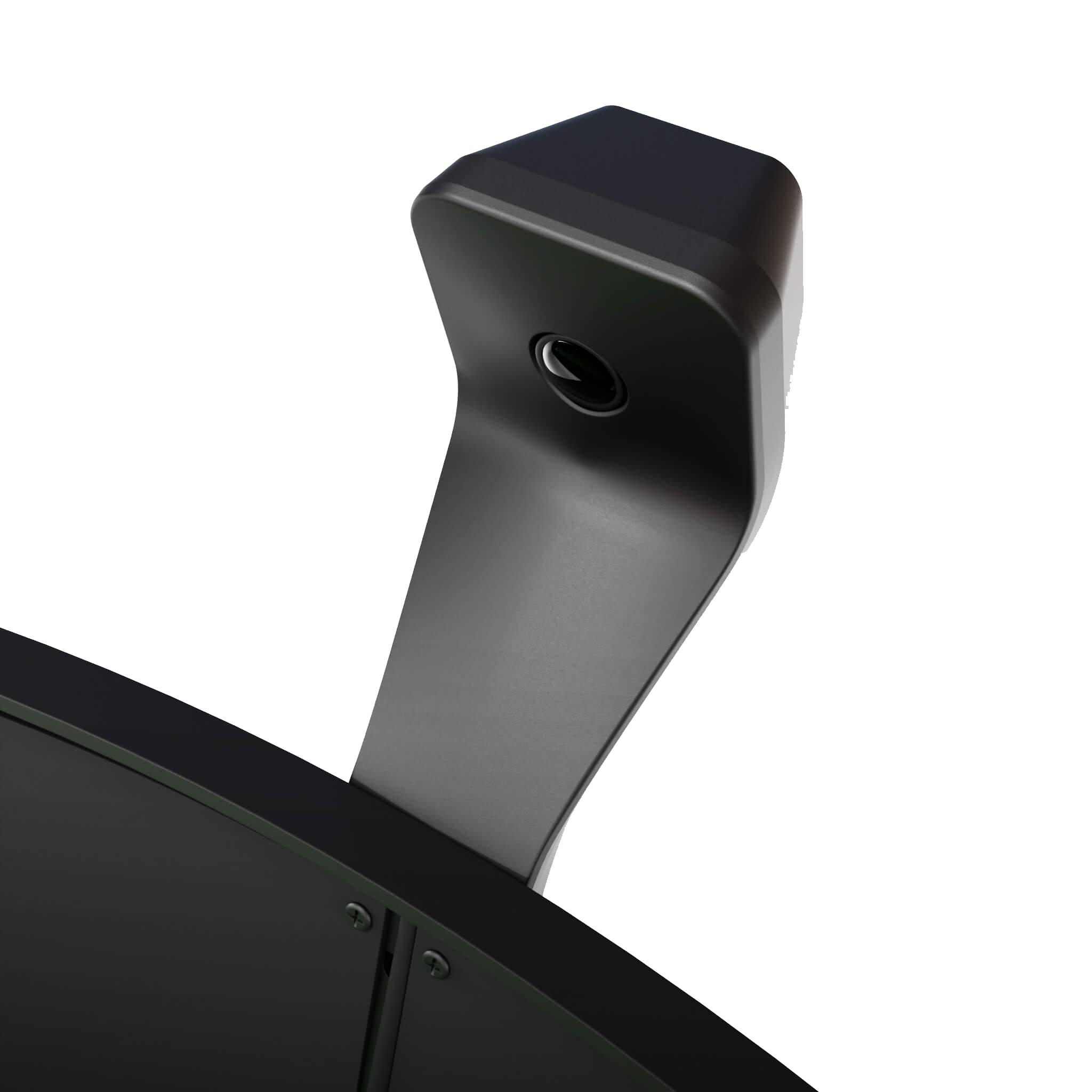 Scolia Home 2 FLEX - Electronic Autoscoring System with Lighting Ring 2026 Das Bild zeigt einen Teil des Scolia Home 2 FLEX Electronic Score Systems mit Beleuchtungsring. Zu sehen ist eine schwarze Kameraeinheit, die am oberen Rand eines Dartboards befestigt ist.