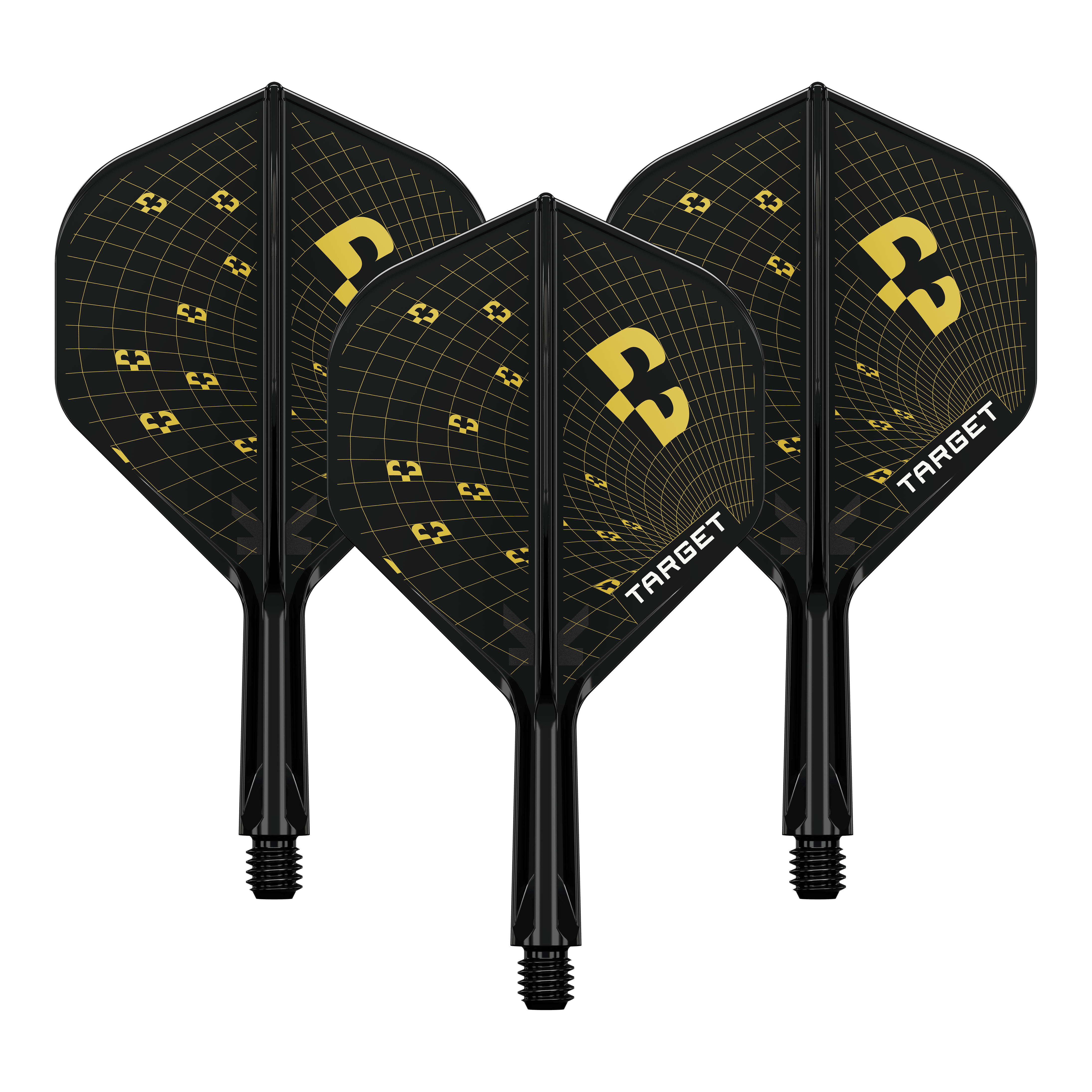 Target K-Flex Bolide No2 Standard Flights Abgebildet ist ein Set von Target K-Flex Bolide No2 Standard Flights mit einer Länge von 19mm. Das Produkt wird in einer Nahaufnahme gezeigt.