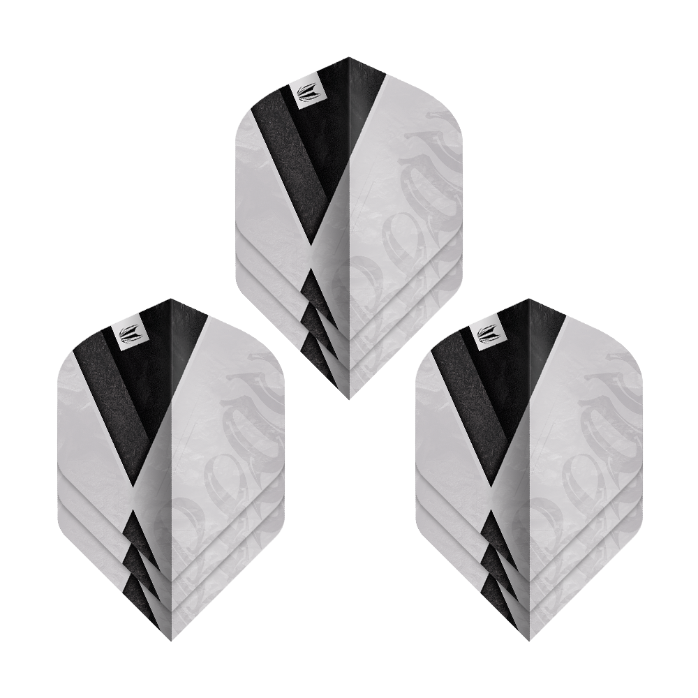 Abgebildet sind die Target ProUltra Beau Greaves GEN2 No2 Standard Flights - 3 Sets. Diese Flights bieten eine professionelle Qualität für Dartspieler.