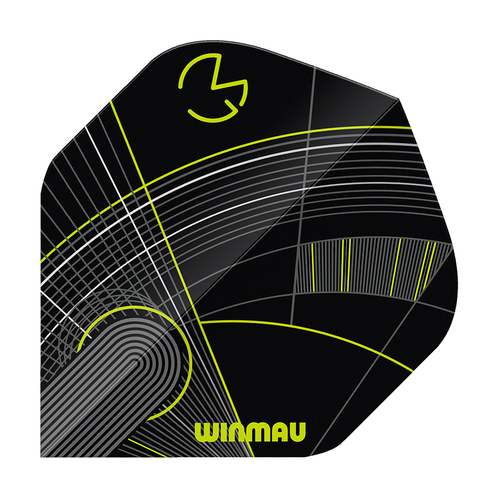 Winmau Prism Delta MvG Black Green No2 Standard Flights Abgebildet sind die Winmau Prism Delta MvG Black Green No2 Standard Flights. Die Flights haben ein markantes schwarzes und grünes Design.
