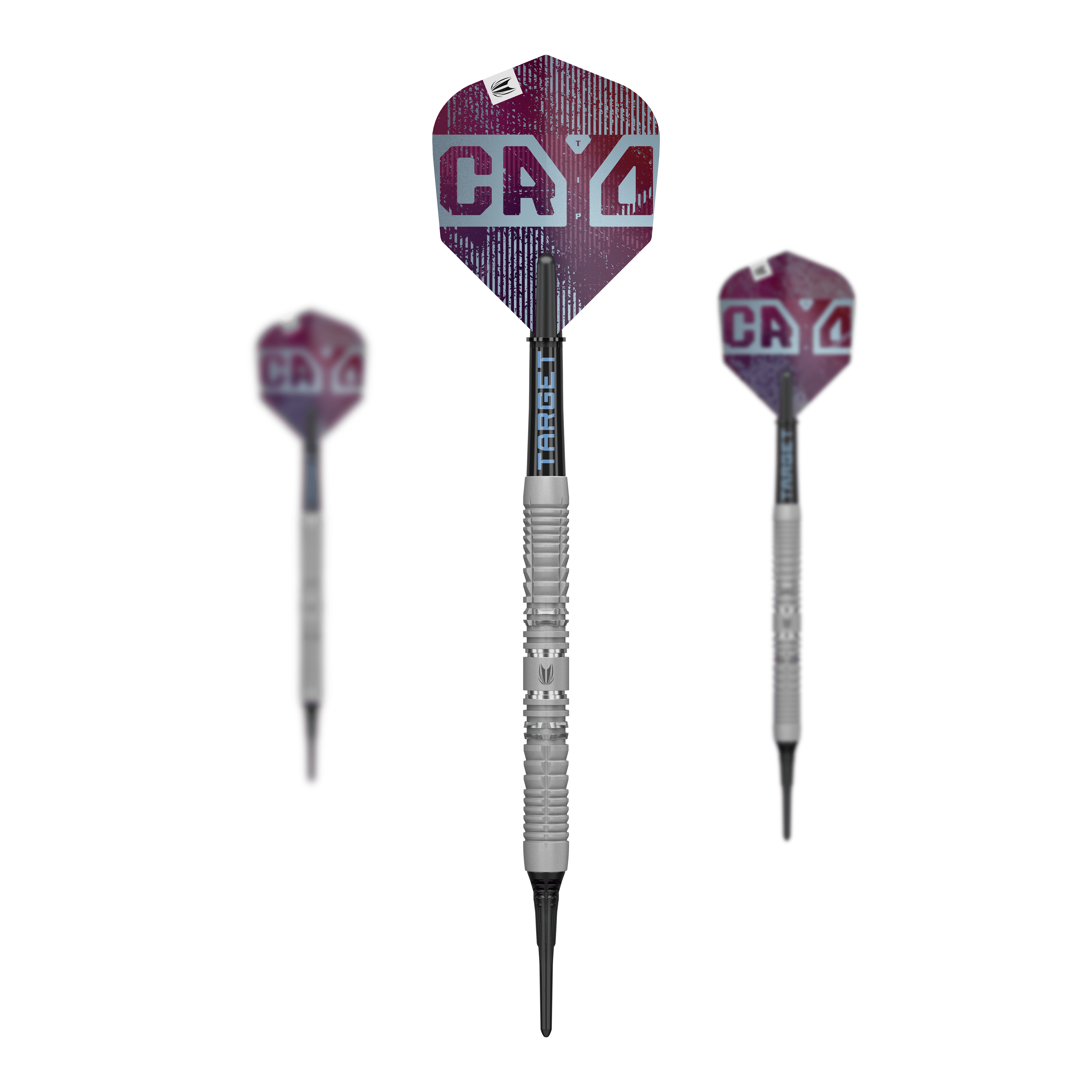 Target Cryo 12 Softdarts Das Bild zeigt ein Set der Target Cryo 12 Softdarts. Die Verpackung mit mehreren Darts ist sichtbar.