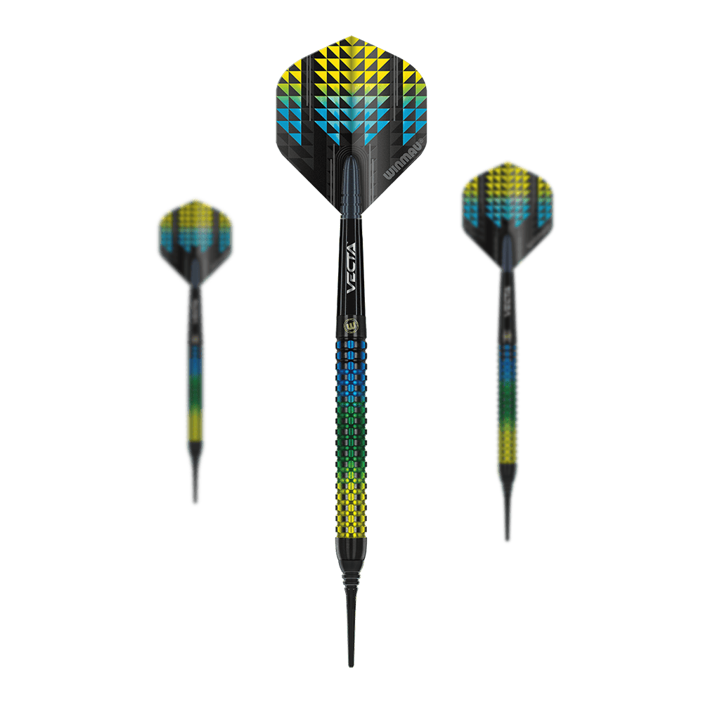 Winmau Firestorm Softdarts - 20g Winmau Firestorm Softdarts mit 20 Gramm werden präsentiert. Die Softdarts fallen durch ihr modernes Design auf.