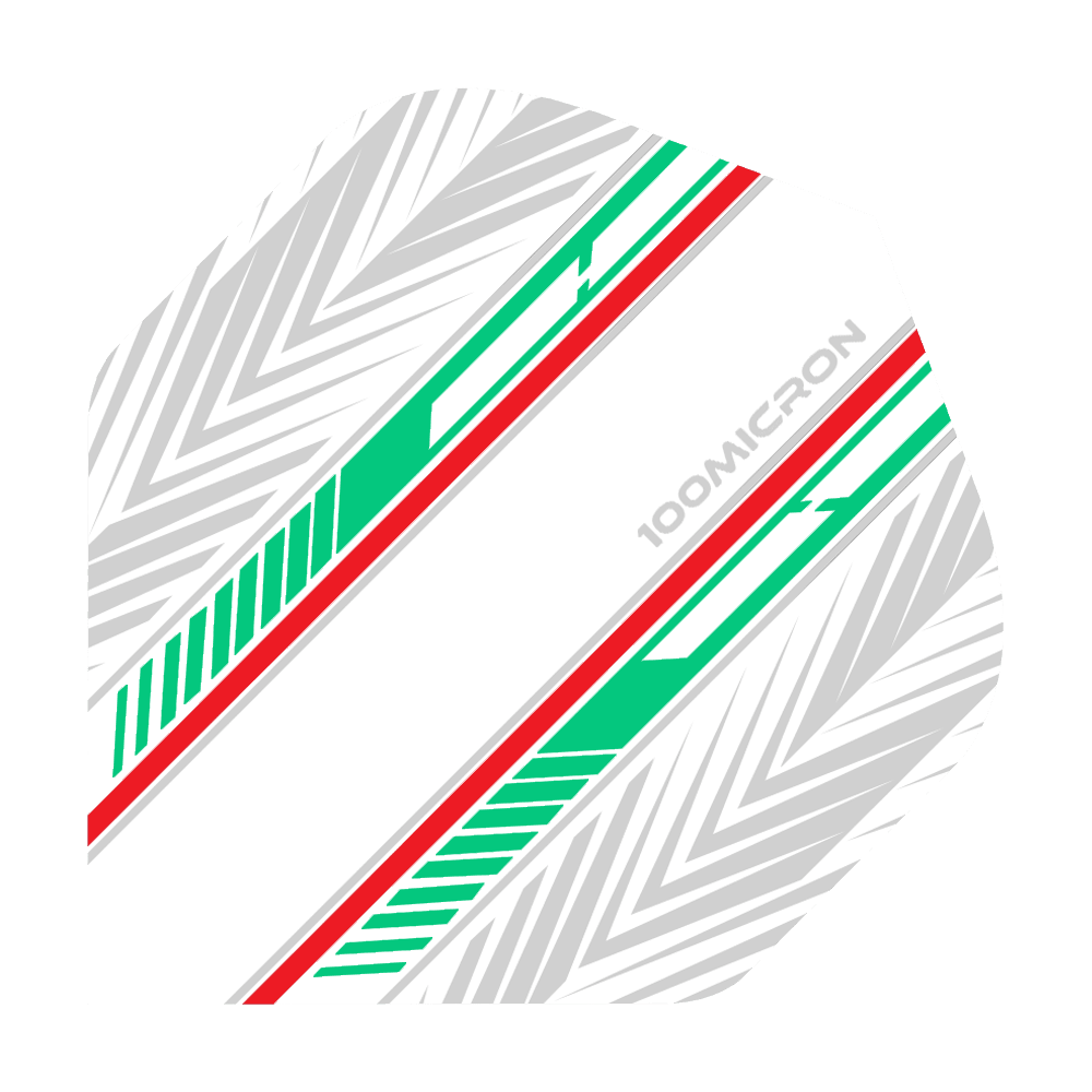 Pentathlon Flights white/green/red Pentathlon Flights weiß/ farbig/ rot sind einzeln abgebildet. Die Flights zeigen drei verschiedene Farben.