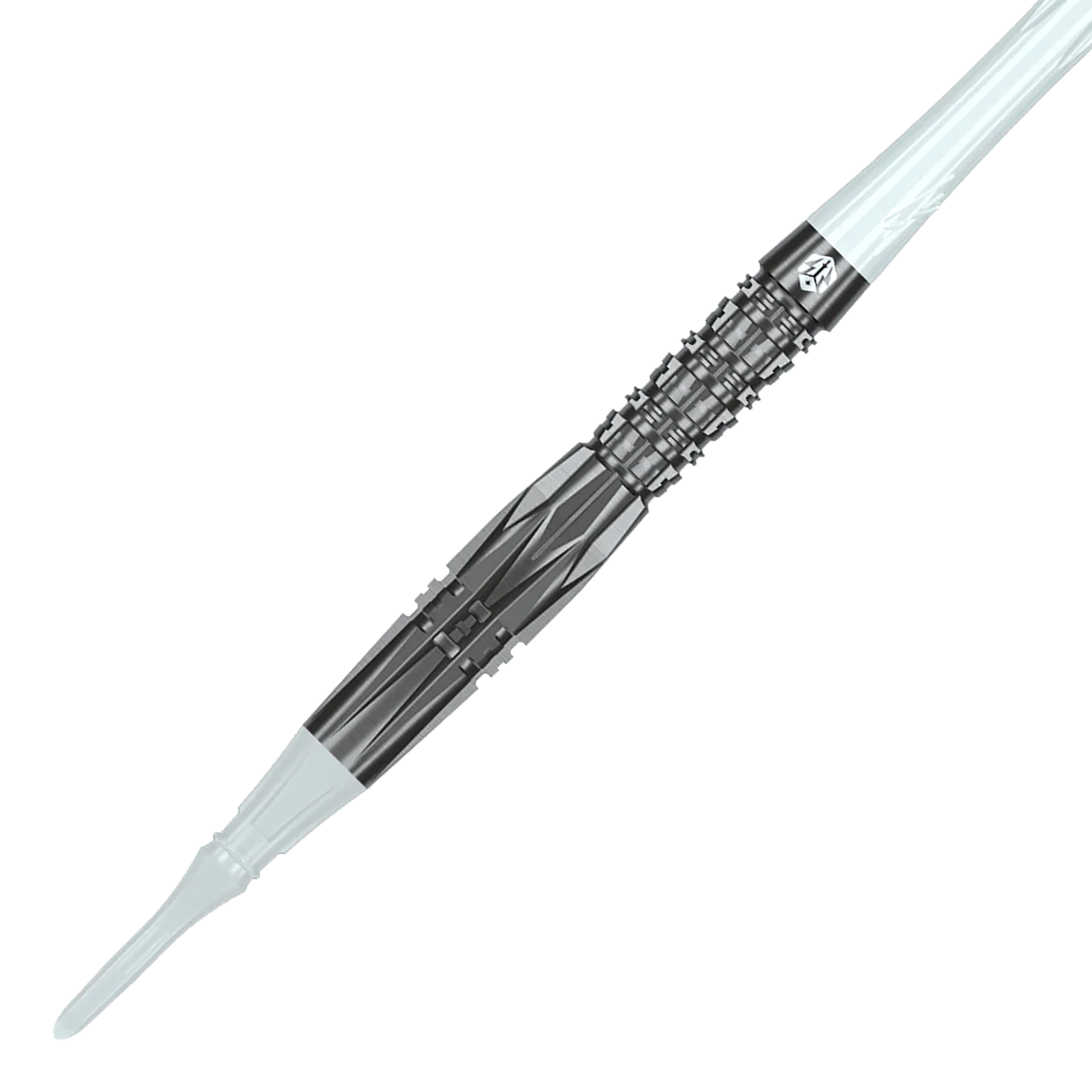 Caliburn Prisma P1 soft darts - 19g Das Bild zeigt die Caliburn Prisma P1 Softdarts mit einem Gewicht von 19g. Es ist ein modernes Dartprodukt für Freizeit und Turniere.
