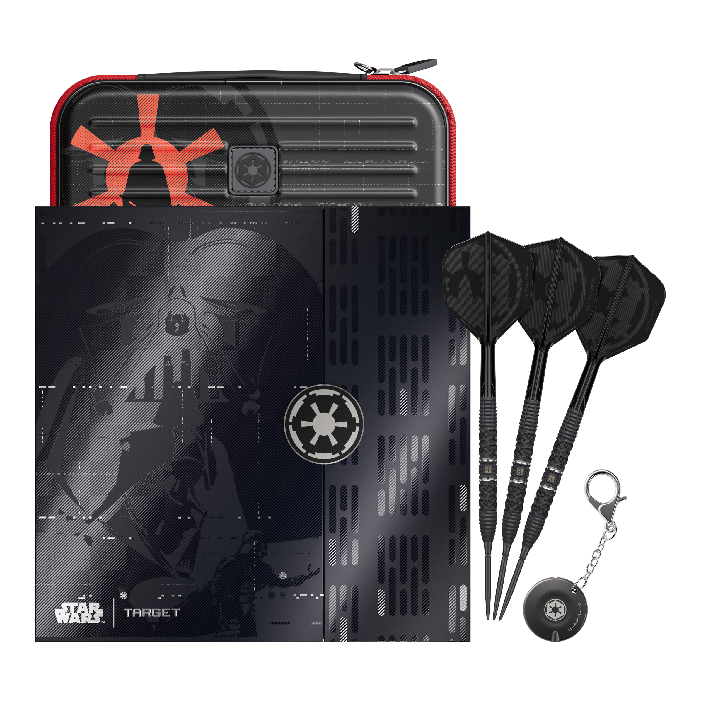 Target Star Wars Darth Vader 95 Swiss Point Steel Darts Das Bild zeigt die Target Star Wars Darth Vader 95 Swiss Point Steeldarts. Diese Steeldarts sind im Darth Vader Design gehalten.