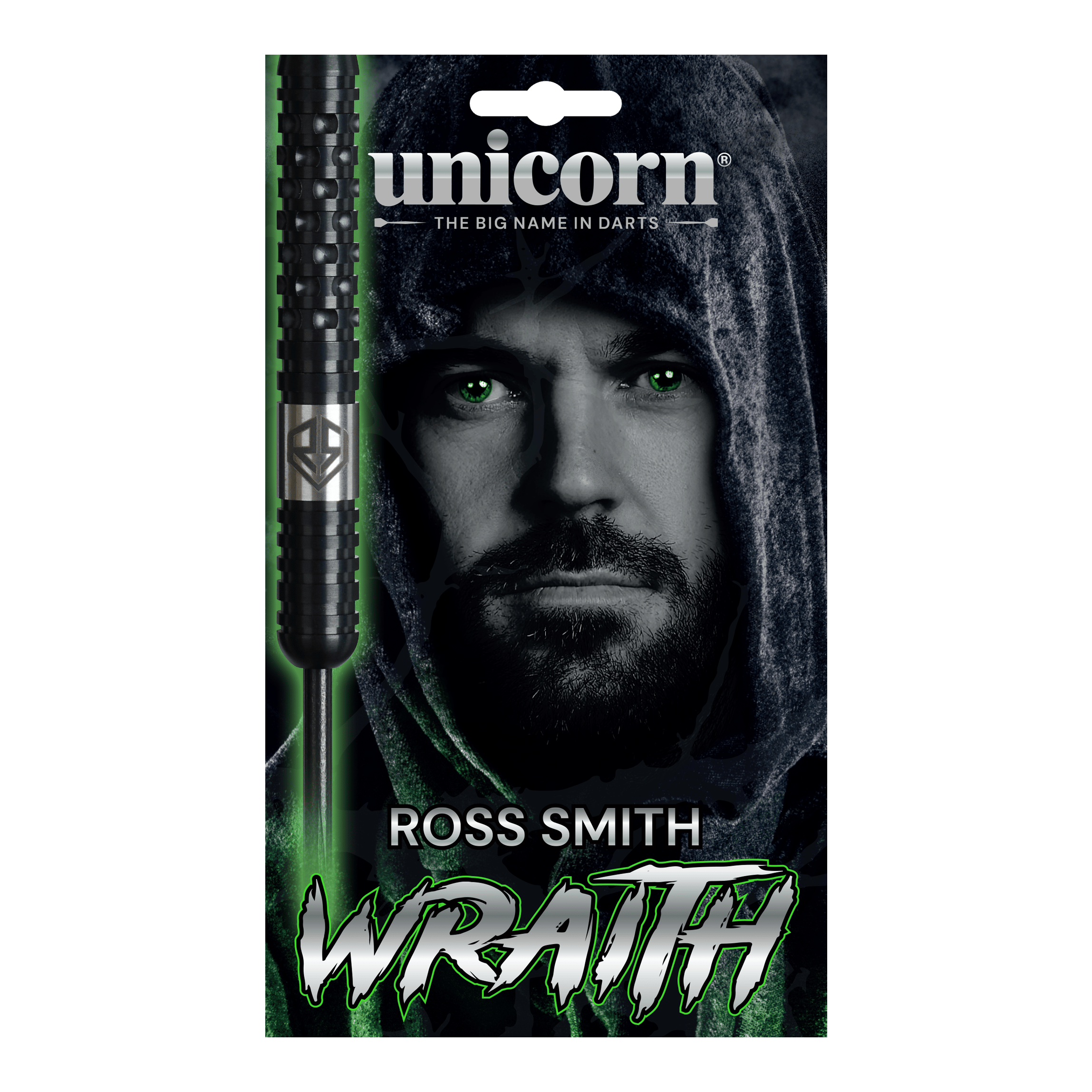 Unicorn Wraith Ross Smith Steeldarts - 22g Das Bild zeigt die Unicorn Wraith Ross Smith Steeldarts mit 22 Gramm Gewicht. Dieses Dartset ist für den professionellen Gebrauch geeignet.
