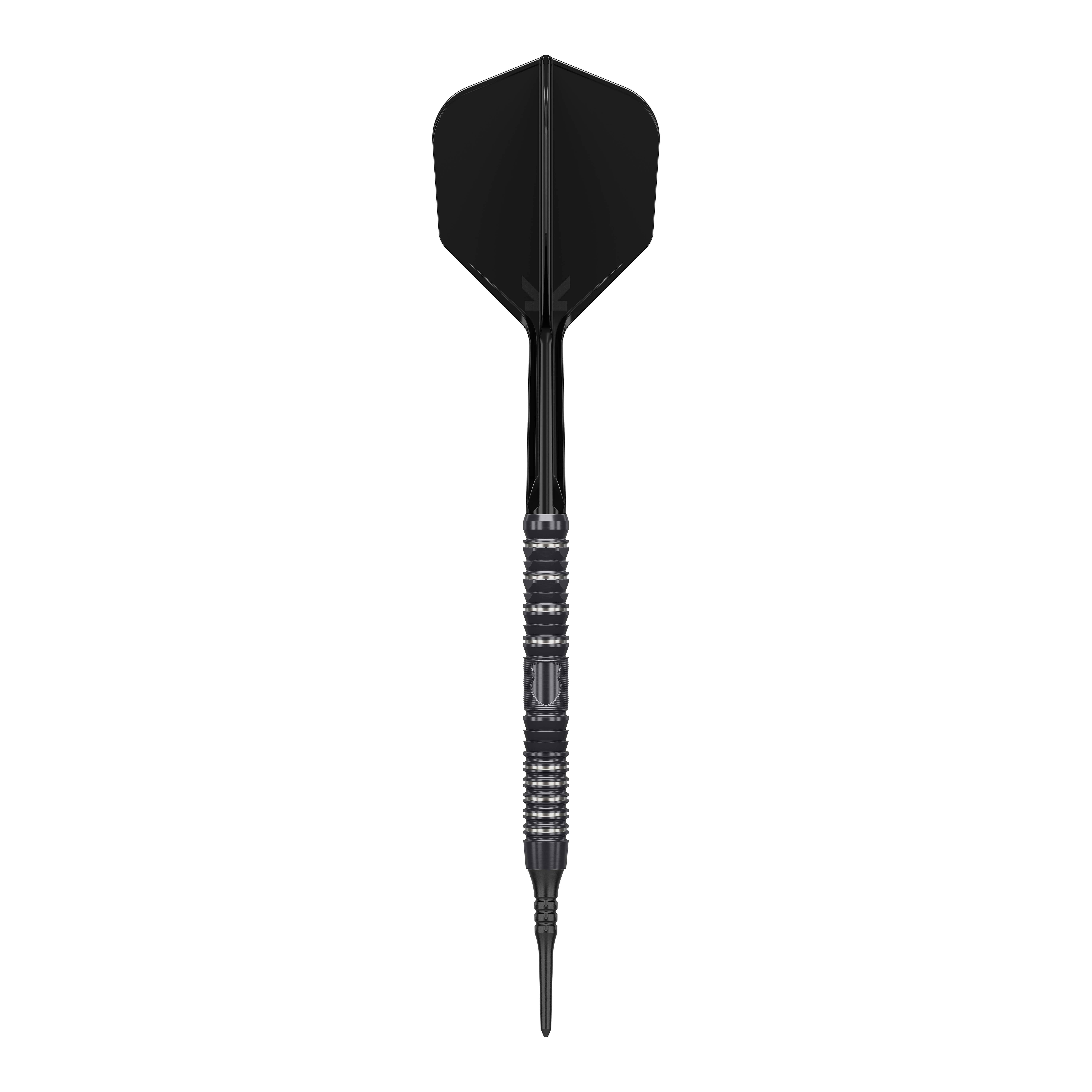 Target Japan Black Marque Draco GEN2 Soft Darts - 20g Das Bild zeigt einen schwarzen Softdart der Marke "Target Japan Black Marque Draco GEN2" mit einem Gewicht von 20g. Der Dart hat ein elegantes, modernes Design mit metallischen Akzenten am Griff.