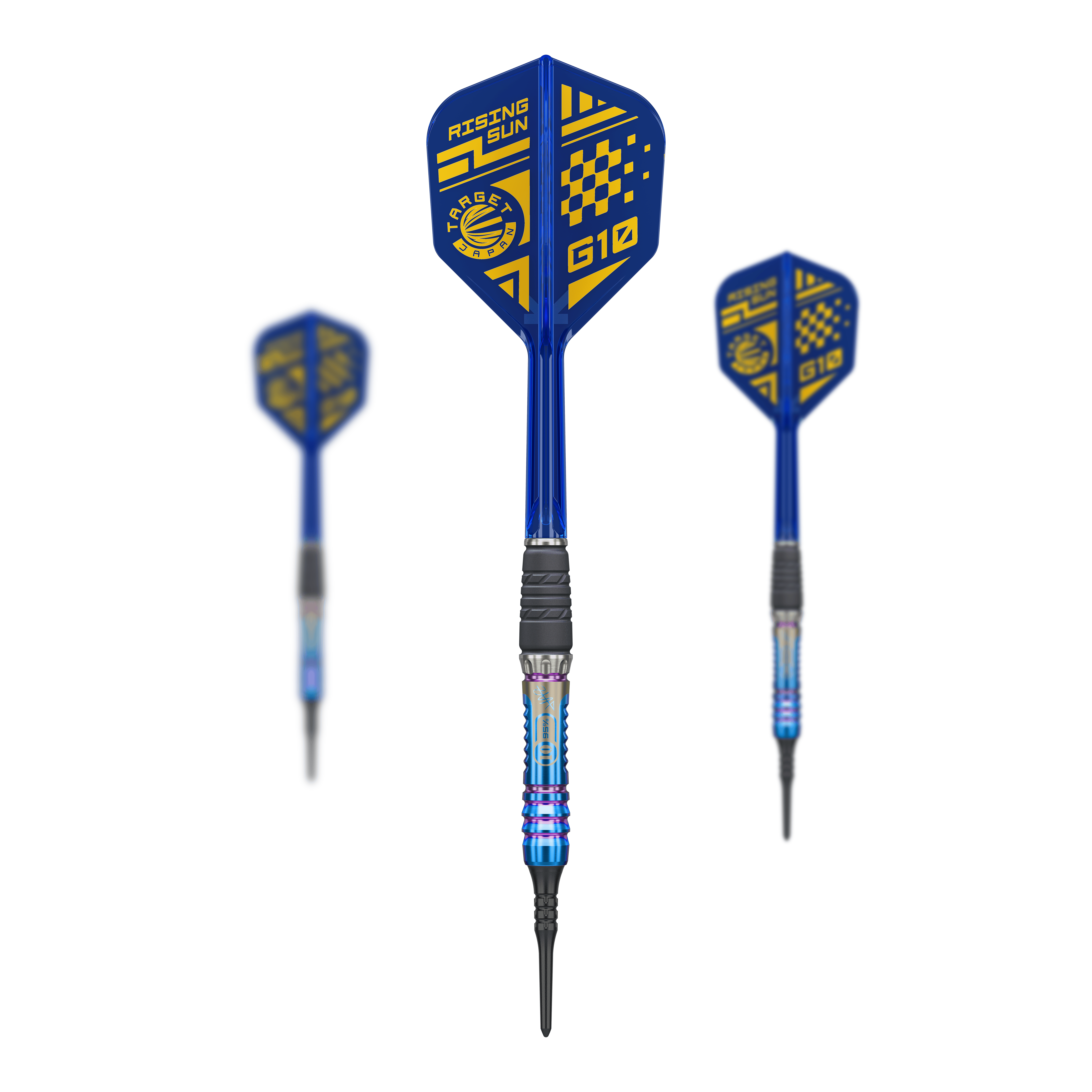 Target Japan Rising Sun GEN10 soft darts - 21.5g Auf dem Foto ist das Set Target Japan Rising Sun GEN10 Softdarts - 21,5g zu sehen. Das Set enthält mehrere hochwertige Dartpfeile.