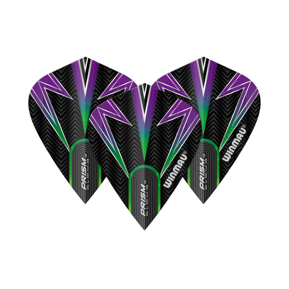 Winmau Alpha Black Green Purple Kite Flights