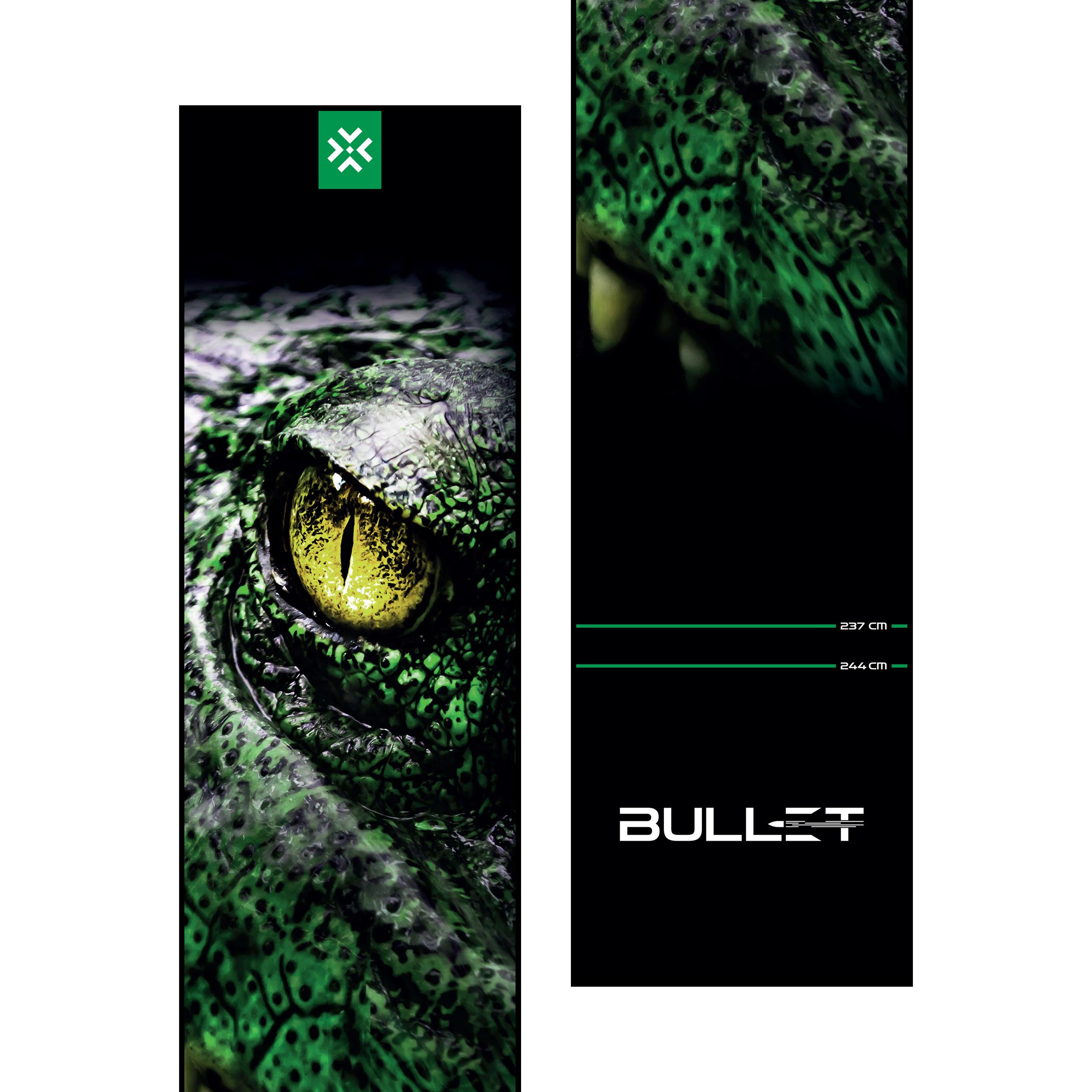 Bullet Gator Dart Mat Dieses Bild zeigt erneut die Bullet Gator Dartmatte. Sie ist für den Gebrauch beim Dartspiel gedacht und bietet Stabilität.