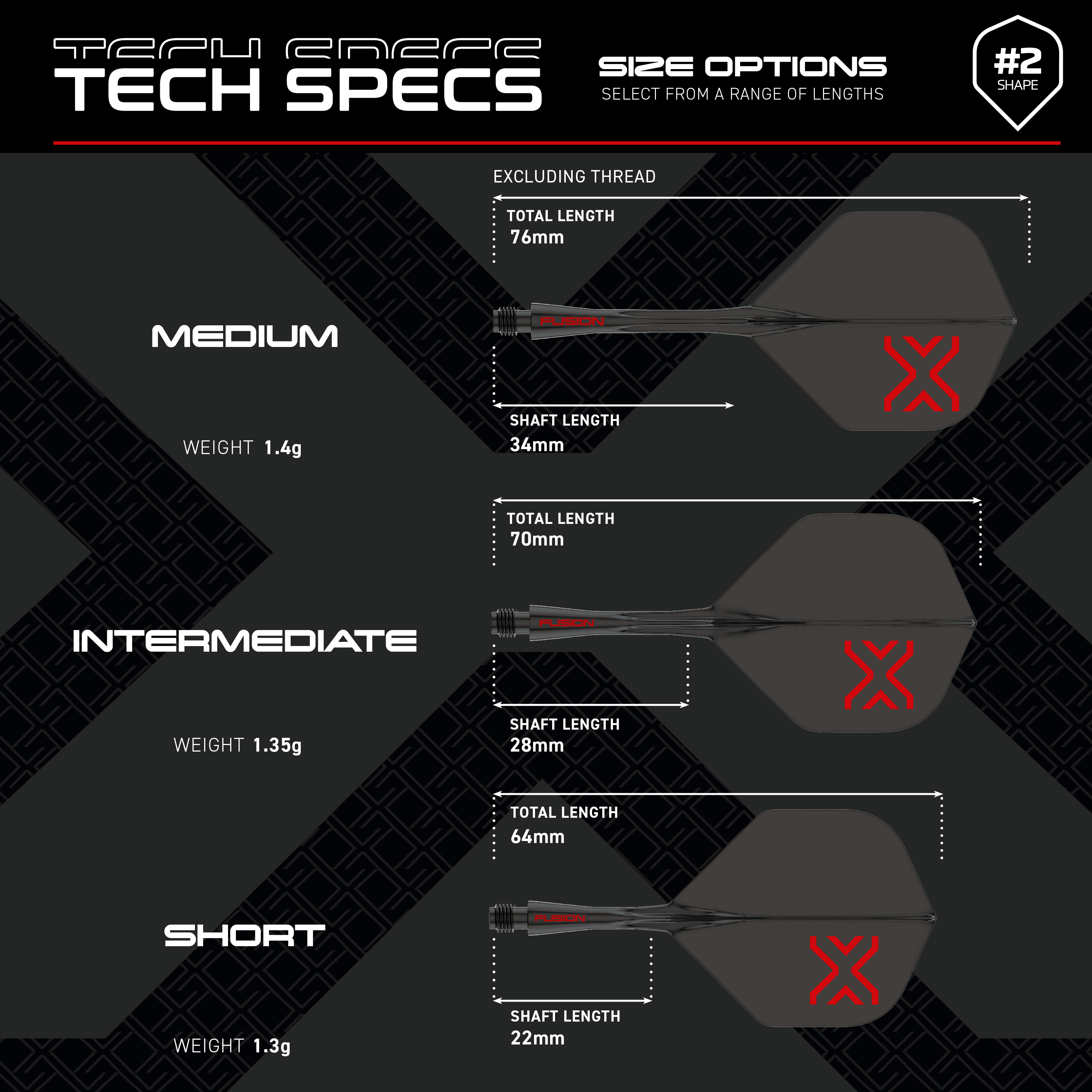 Winmau Fusion Blade X No2 Standard Flight Shaft System - Black Auf dem Bild ist das Winmau Fusion Blade X No2 Standard Flight-Shaft-System in Schwarz zu sehen. Dieses Produkt wird bei Dartspielen verwendet.