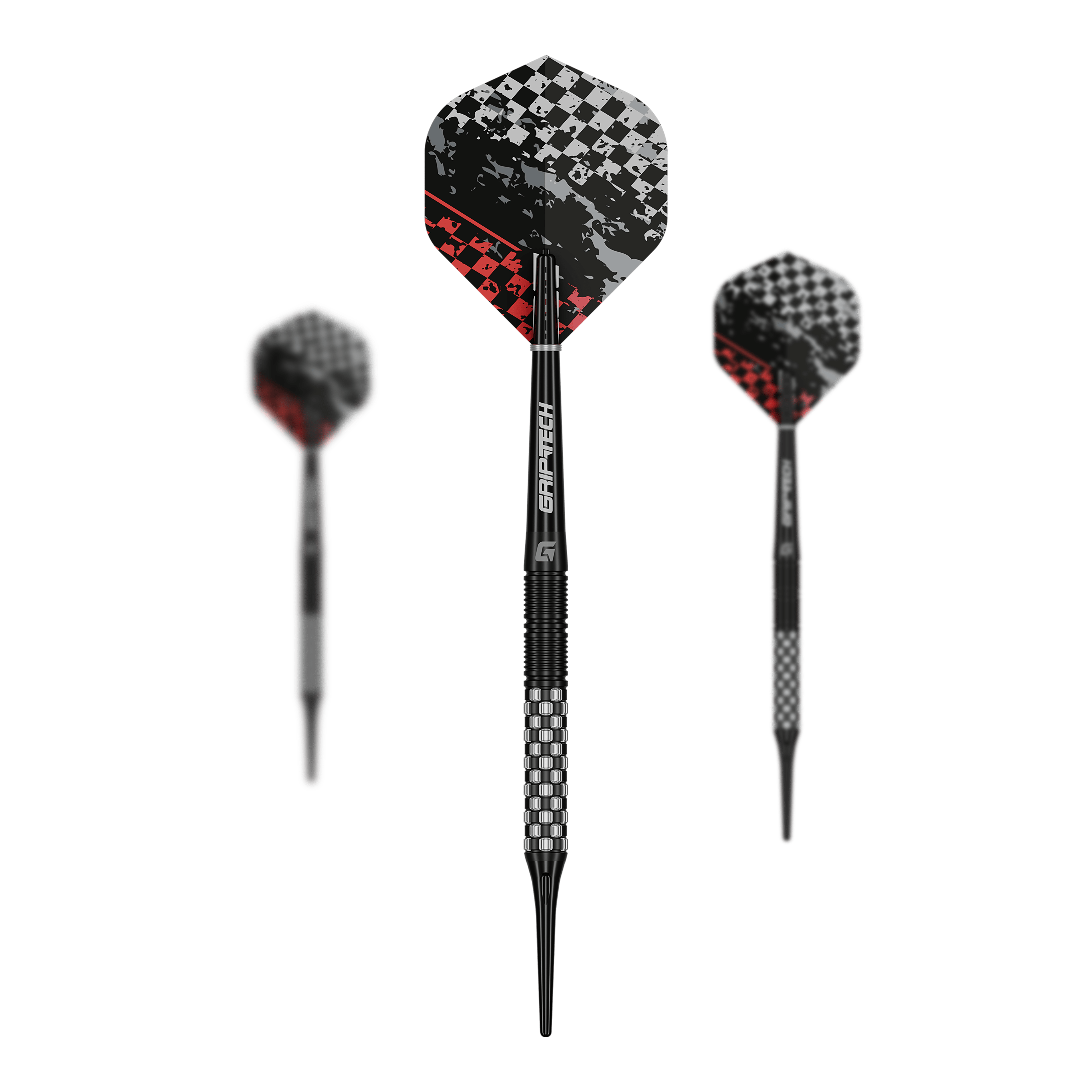 Das Bild zeigt die GOAT Finish Line Tungsten Softdarts mit einem Gewicht von 20g. Die Darts sind für das Softdartspiel konzipiert.