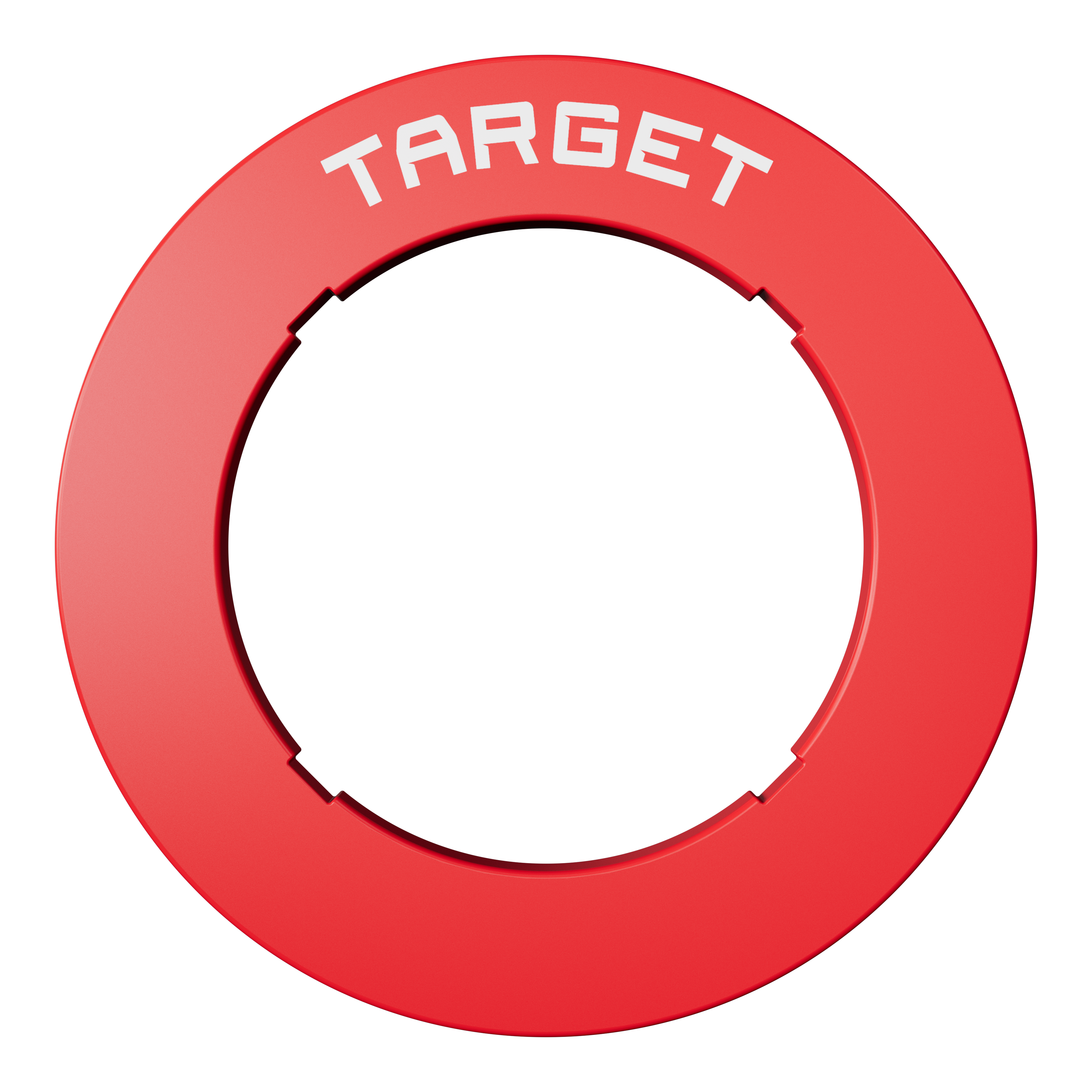 Eine rote Dartboard-Umrandung ist zu erkennen. Die Form ist rund und die Farbe auffällig.