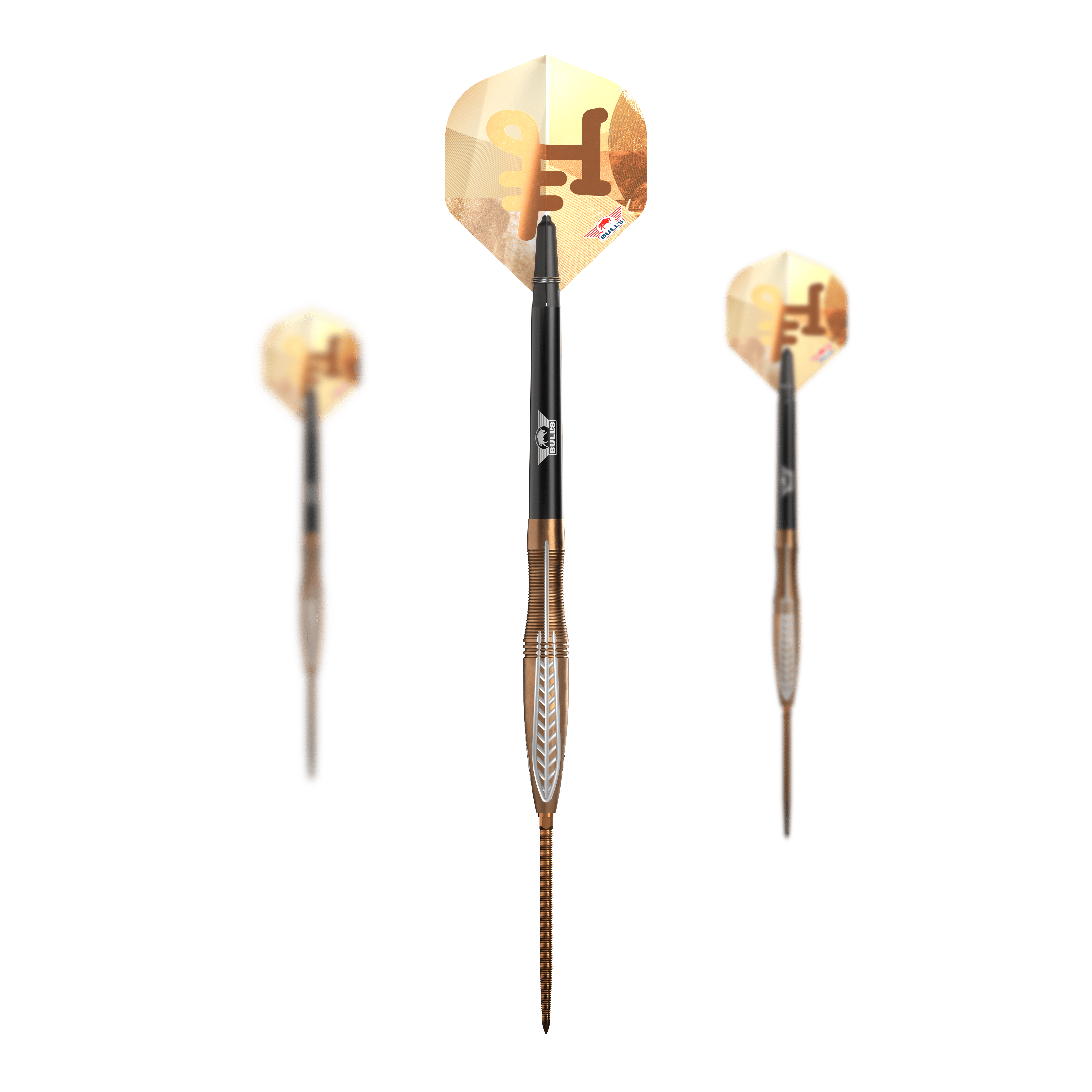 Bulls NL Bronzo Flux Convertible Point Steel Darts Abgebildet sind Bulls NL Bronzo Flux Convertible Point Steeldarts. Das Set eignet sich für alle Dartspieler.