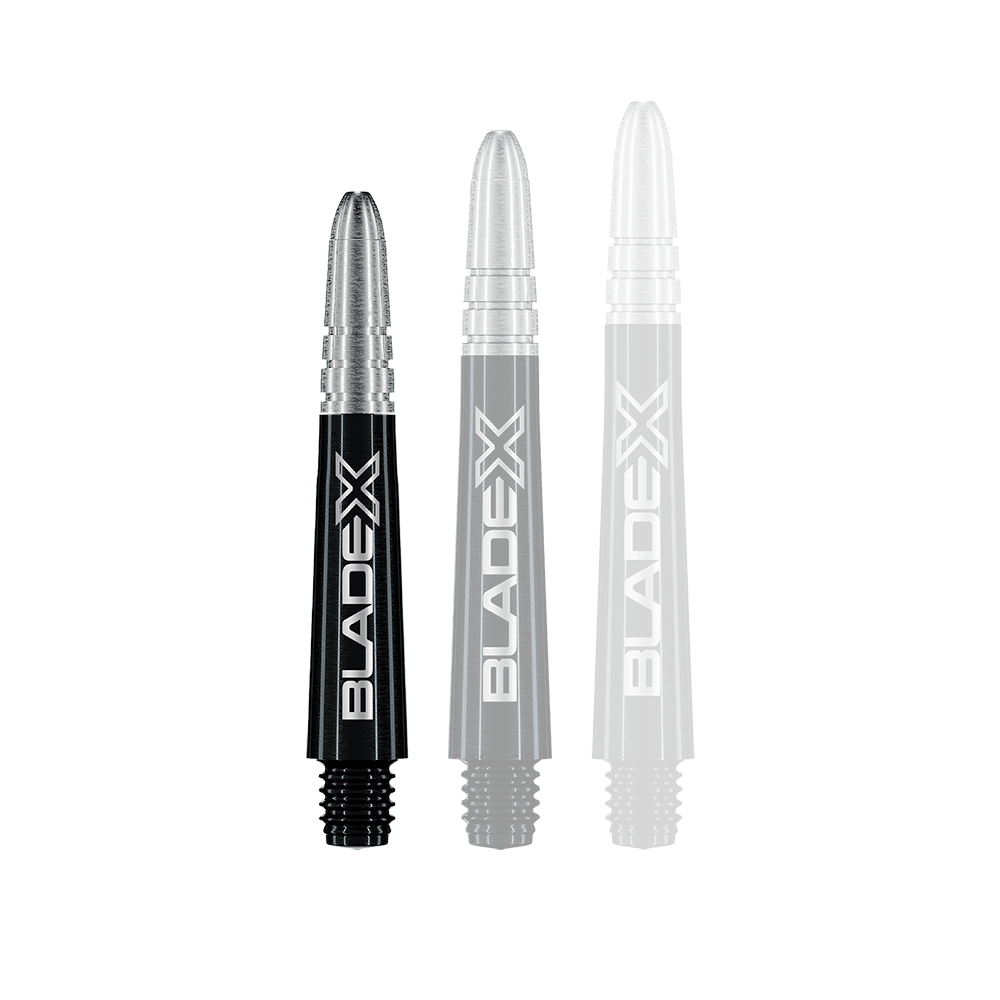 Winmau Vecta Blade X Shafts - Black Bild von Winmau Vecta Blade X Shafts in Schwarz mit 34mm Länge. Die Dartschäfte sind schlank und modern gestaltet.