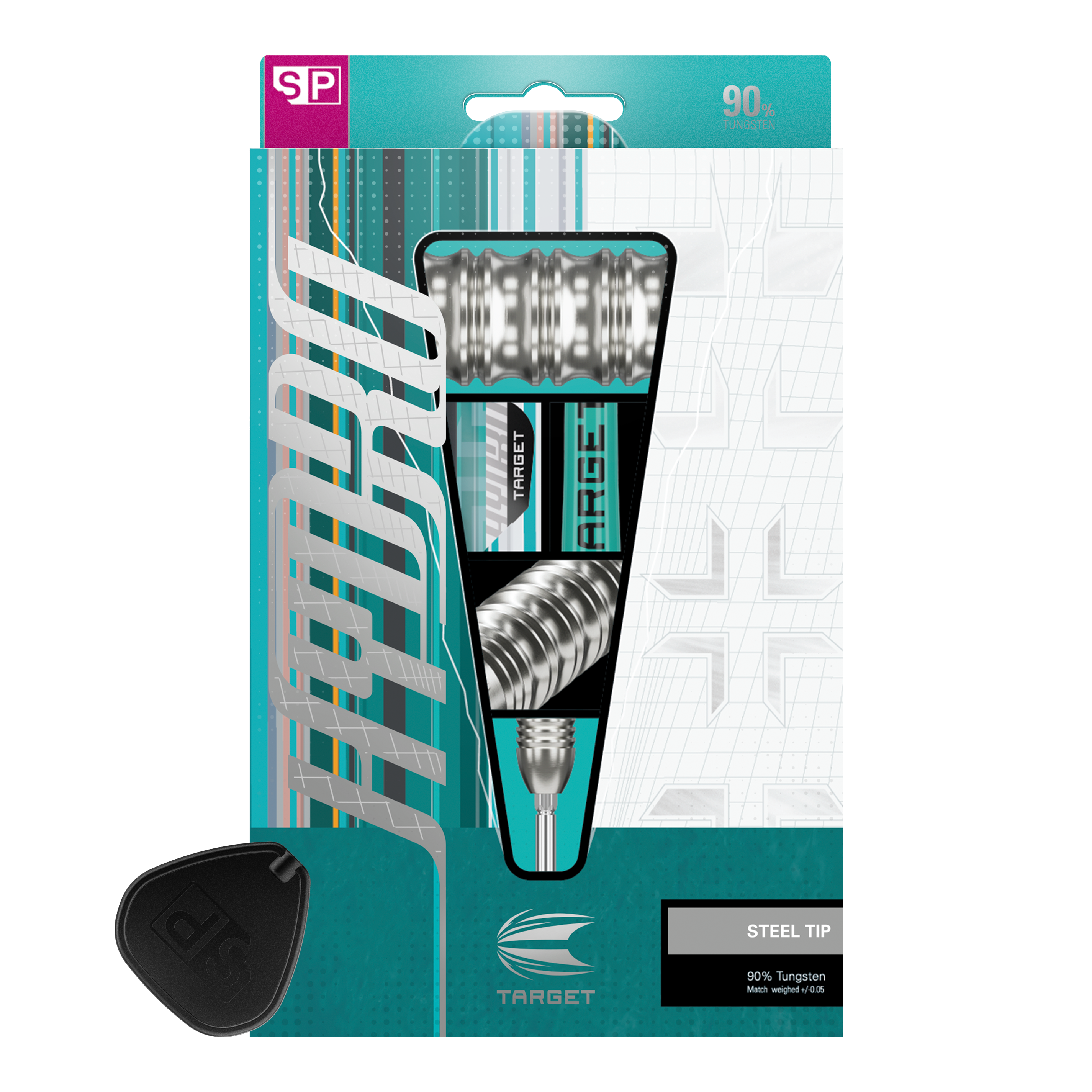 Das Bild zeigt die Target Hydro 01 Swiss Point Steeldarts. Die Darts haben ein modernes Design und sind speziell für Präzision entwickelt.