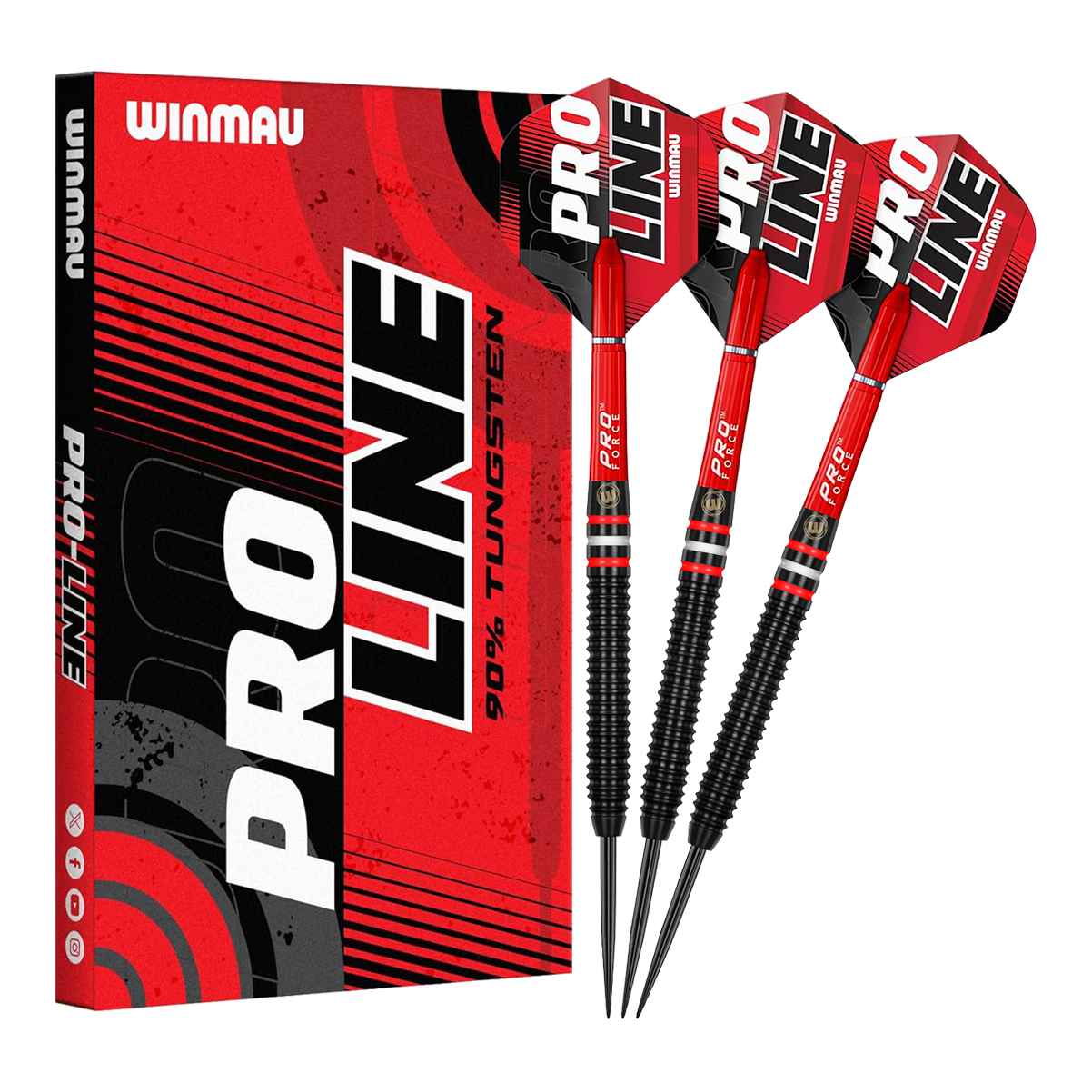 Winmau Pro-Line 90% Steeldarts Zu sehen sind die Winmau Pro-Line 90% Steeldarts. Die Darts verfügen über einen hohen Qualitätsstandard und sind für Profis geeignet.