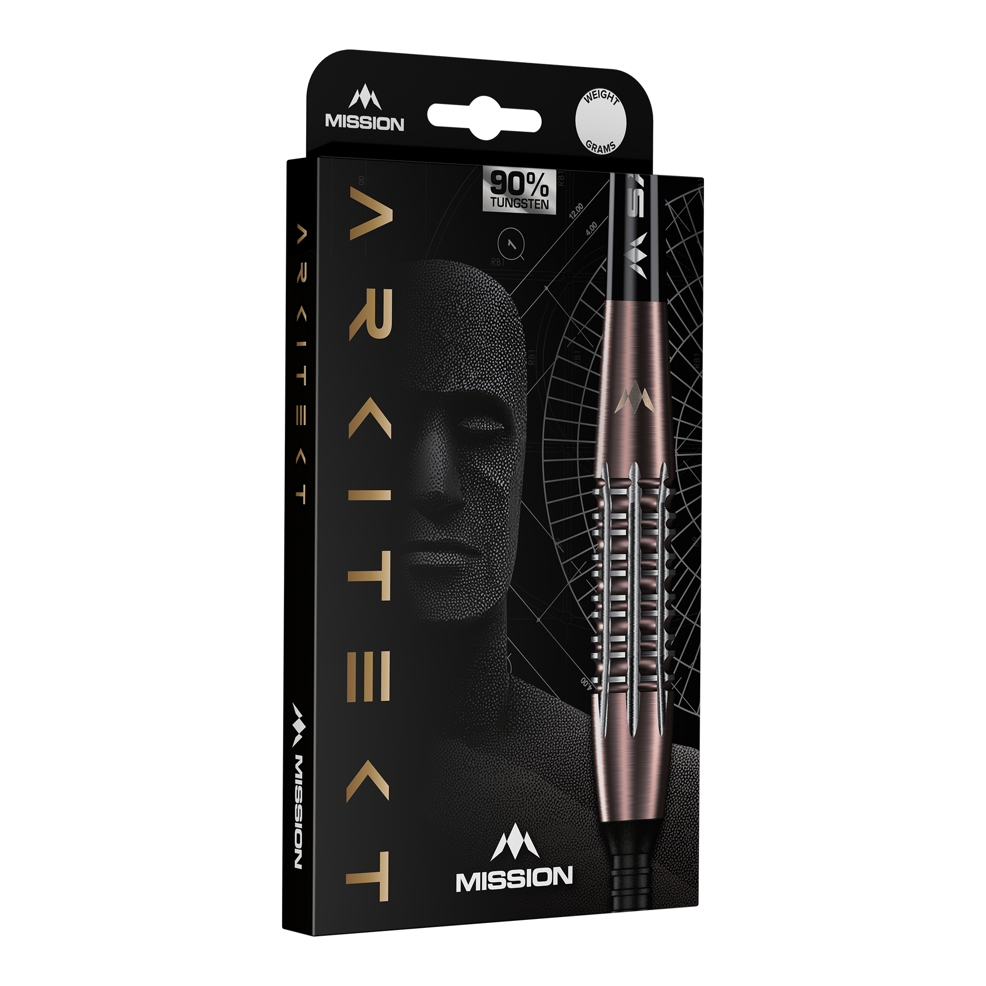 Mission Arkitekt Bronze Silica PVD Steeldarts - 23.5g Abgebildet ist Mission Arkitekt Bronze Silika PVD Steeldarts - 23,5g. Die Darts besitzen ein glänzendes bronzenes Finish.