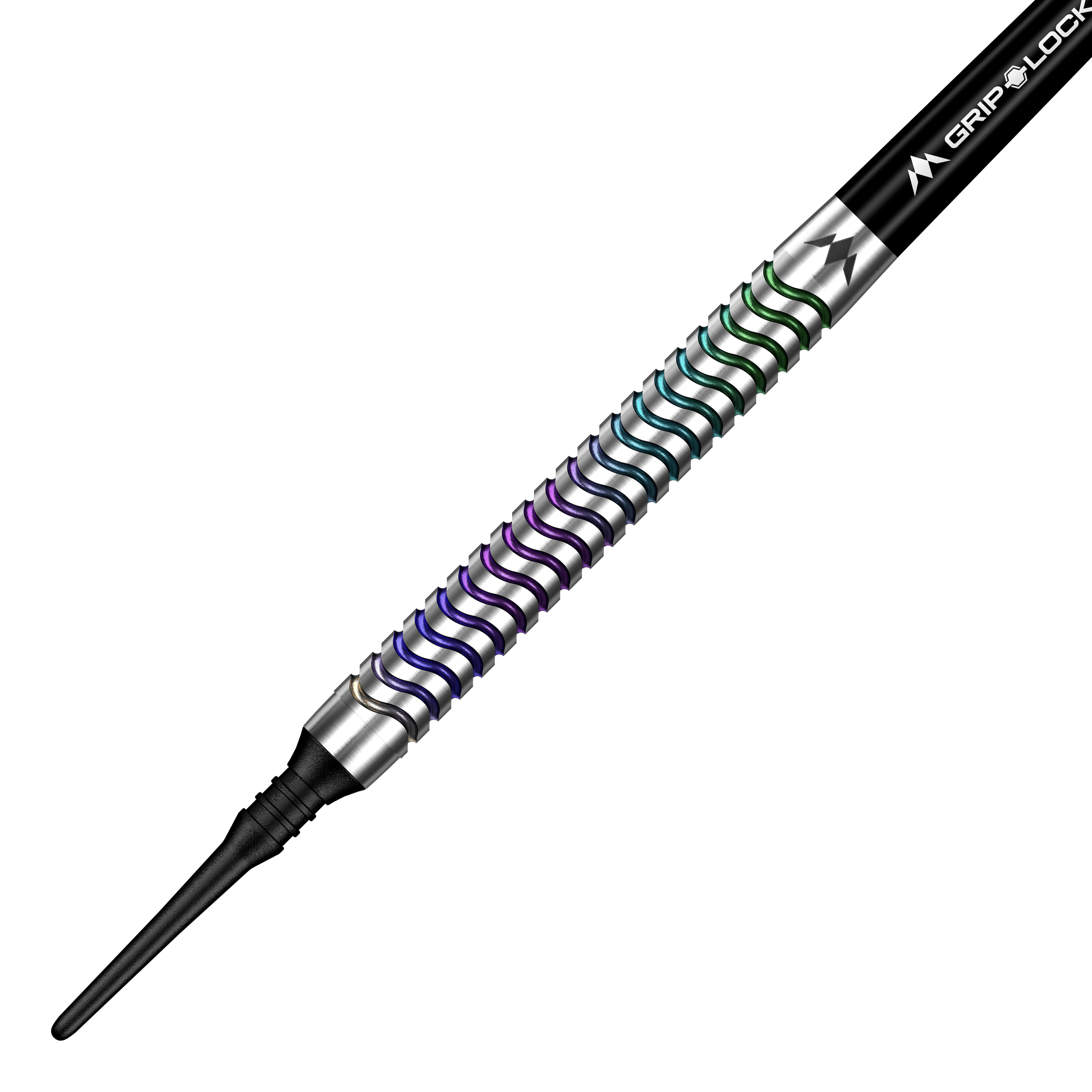 Mission Mirage Softdarts - 20g sind auf dem Bild abgebildet. Das Bild stellt die Form und das Design der Softdarts dar.