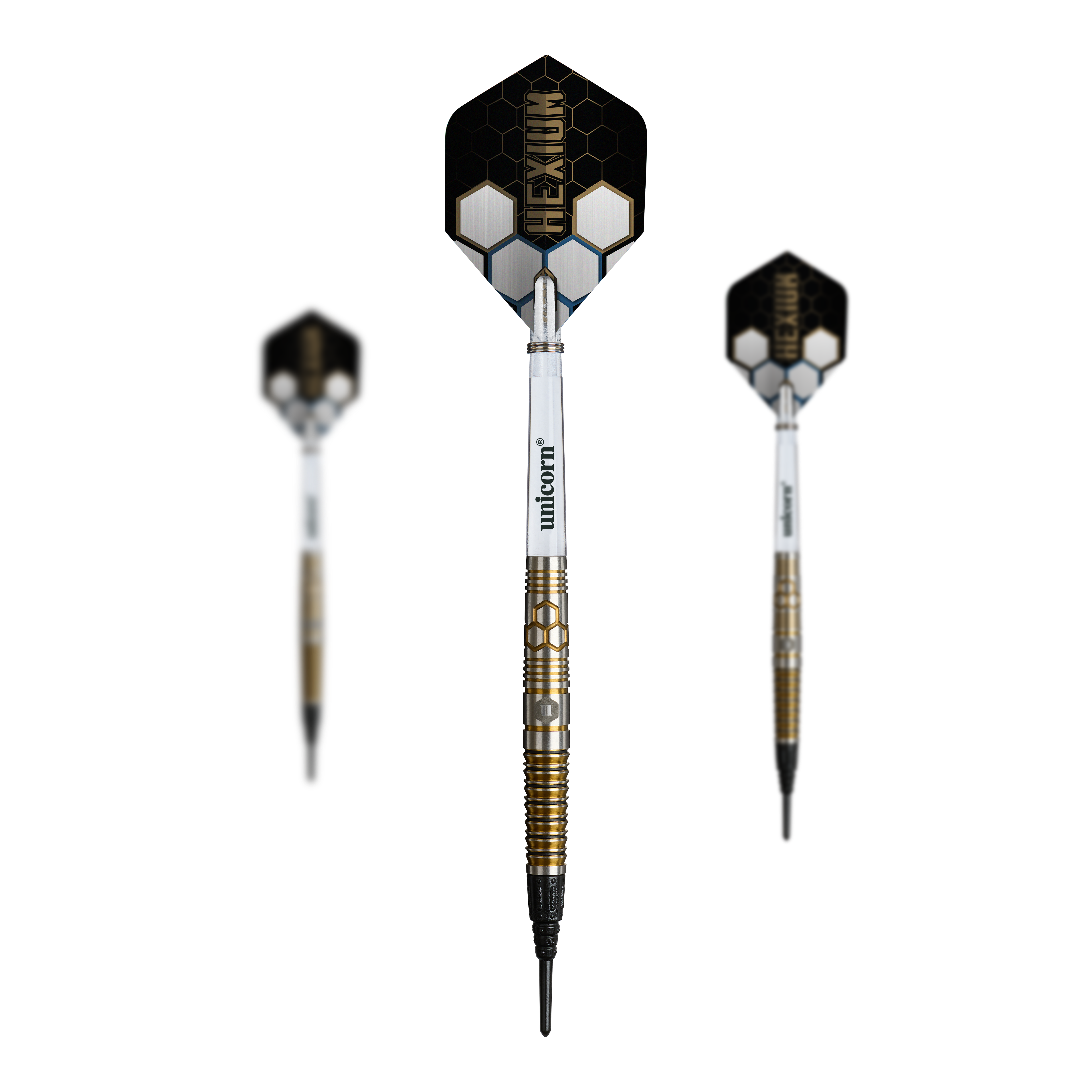 Unicorn Hexium Style 03 Gold & Black Soft Darts - 23g