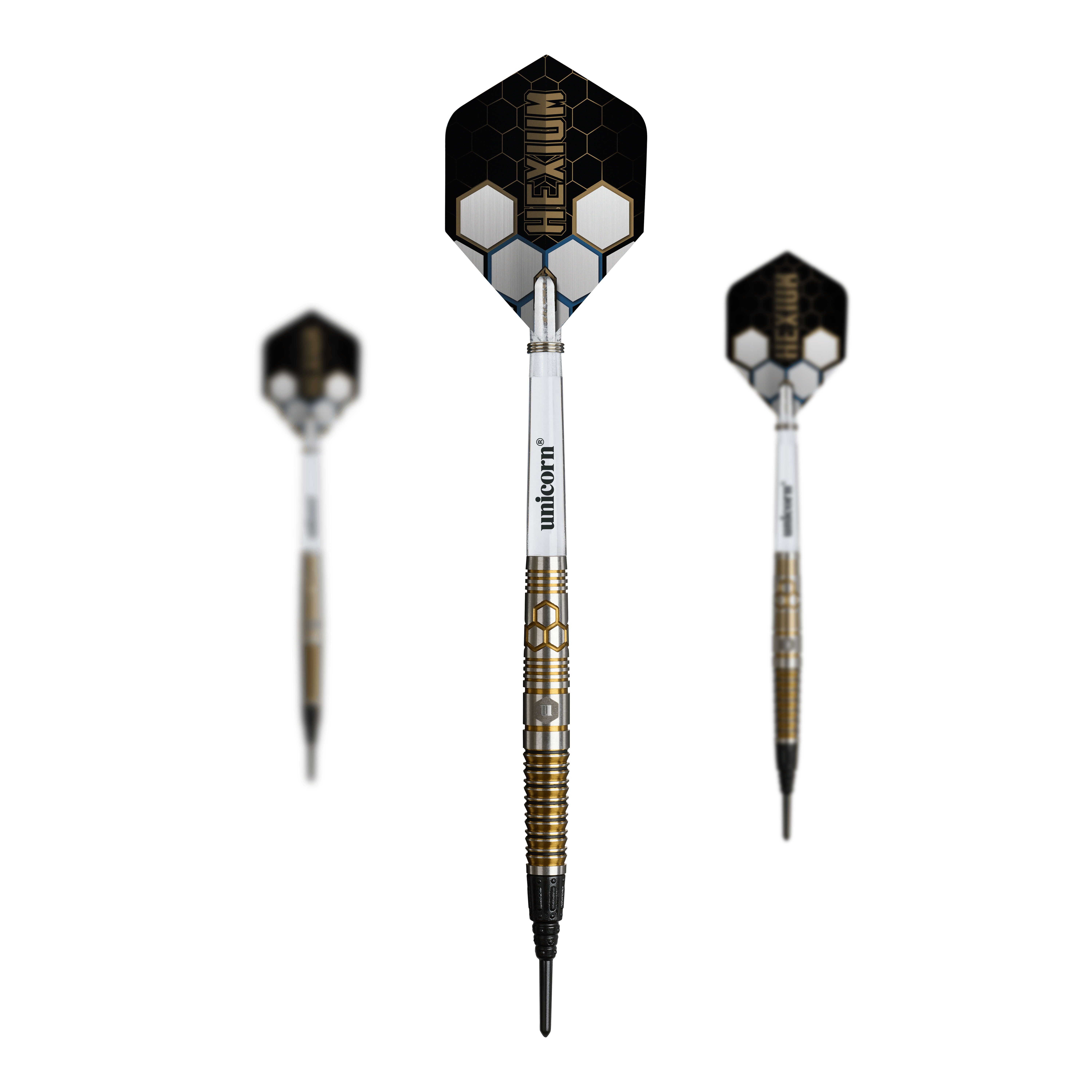 Unicorn Hexium Style 03 Gold & Black Soft Darts - 23g