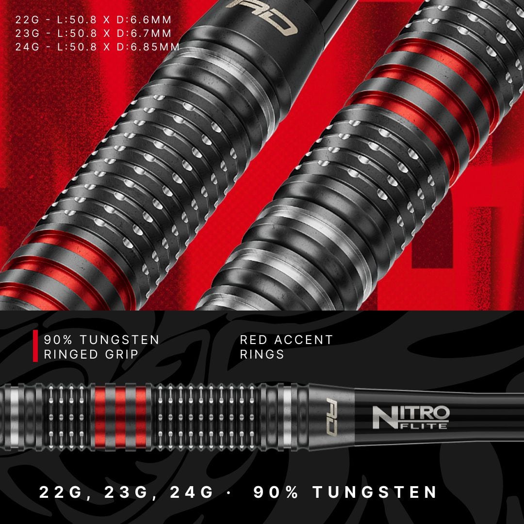 Red Dragon Jonny Clayton RD-PRO Switch Point Steel Darts Hier sieht man die Red Dragon Jonny Clayton RD-PRO Switch Point Steeldarts. Die Pfeile sind aus Metall und mit schwarzen Elementen versehen.