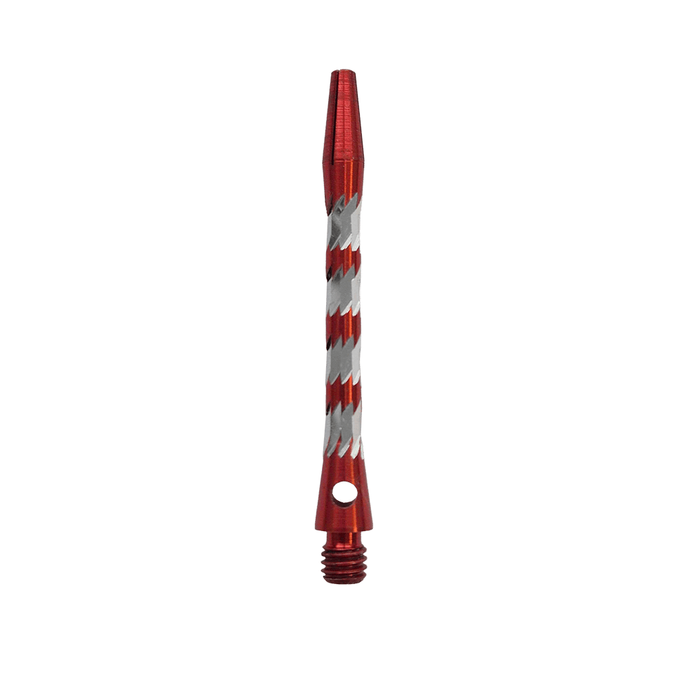 Bulls NL Minor Aluminum Shafts - Red - 46 mm Bulls NL Minor Aluminium Shafts in Rot, 46 mm lang. Das Bild zeigt einen roten Aluminiumschaft für Dartpfeile.