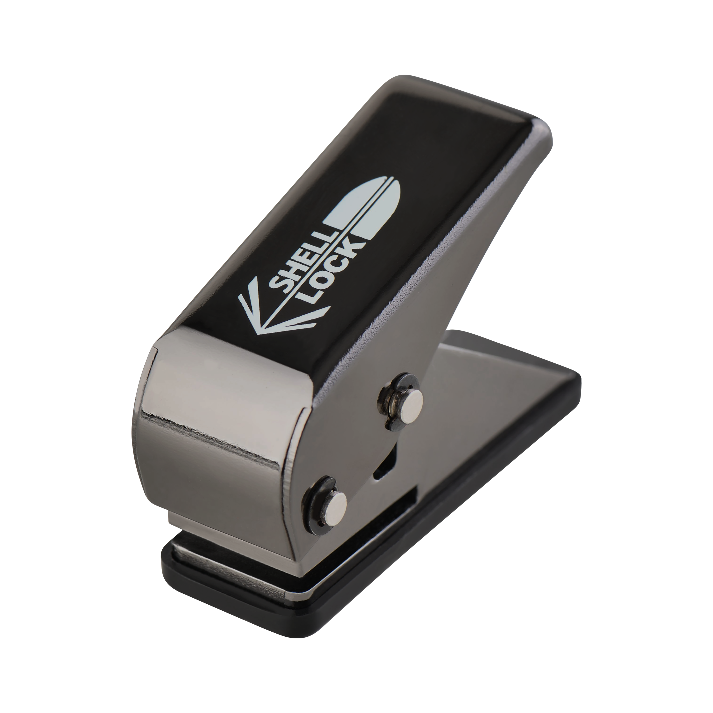 L-Style One80 Shell Lock Punch Flight Punch Das Bild zeigt einen schwarzen L-Style One80 Shell Lock Punch Flightlocher. Er wird verwendet, um kleine Löcher in Dart-Flights zu stanzen.