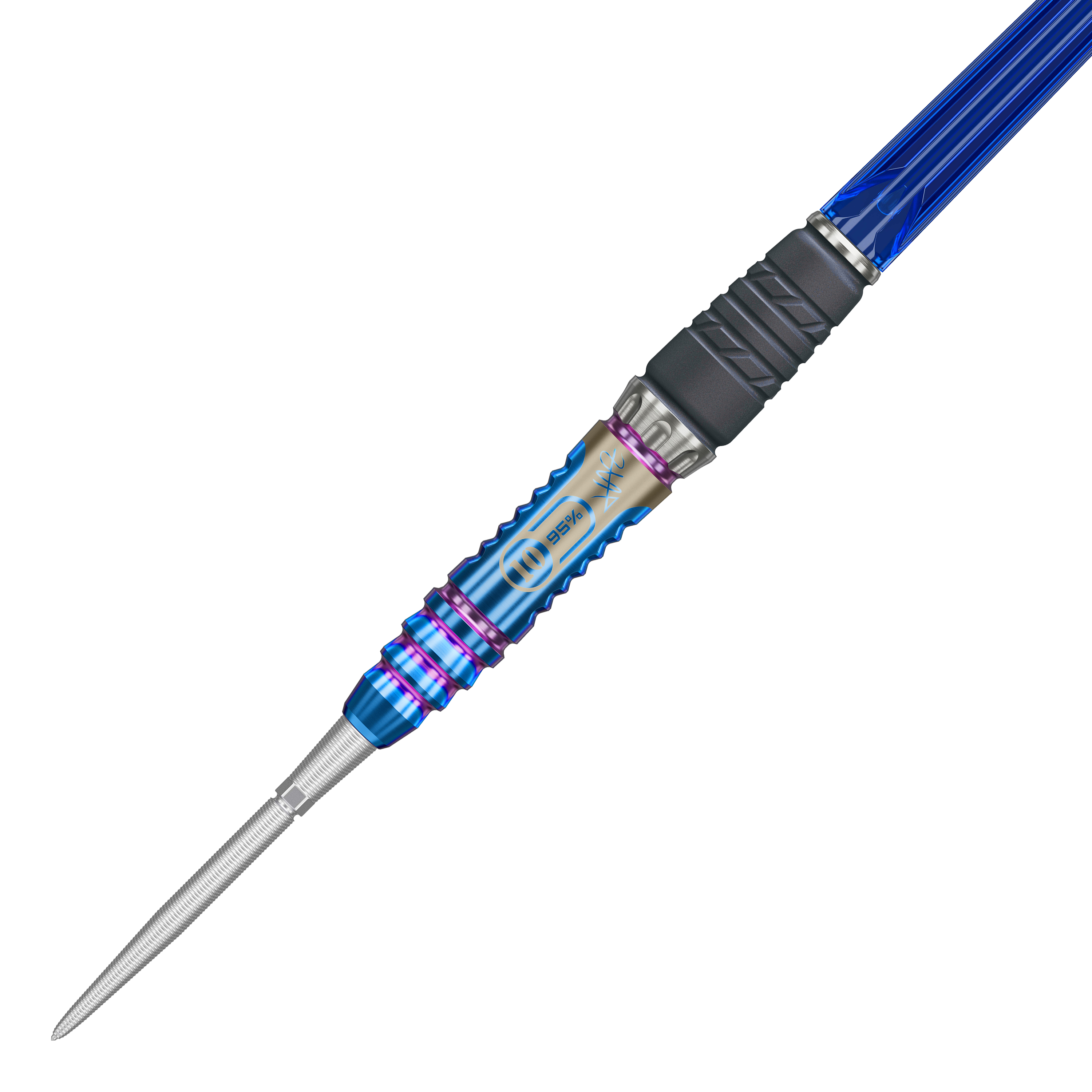 Zu sehen sind die Target Japan Rising Sun GEN10 Swiss Point Steeldarts. Die Darts sind aus verschiedenen Winkeln fotografiert.