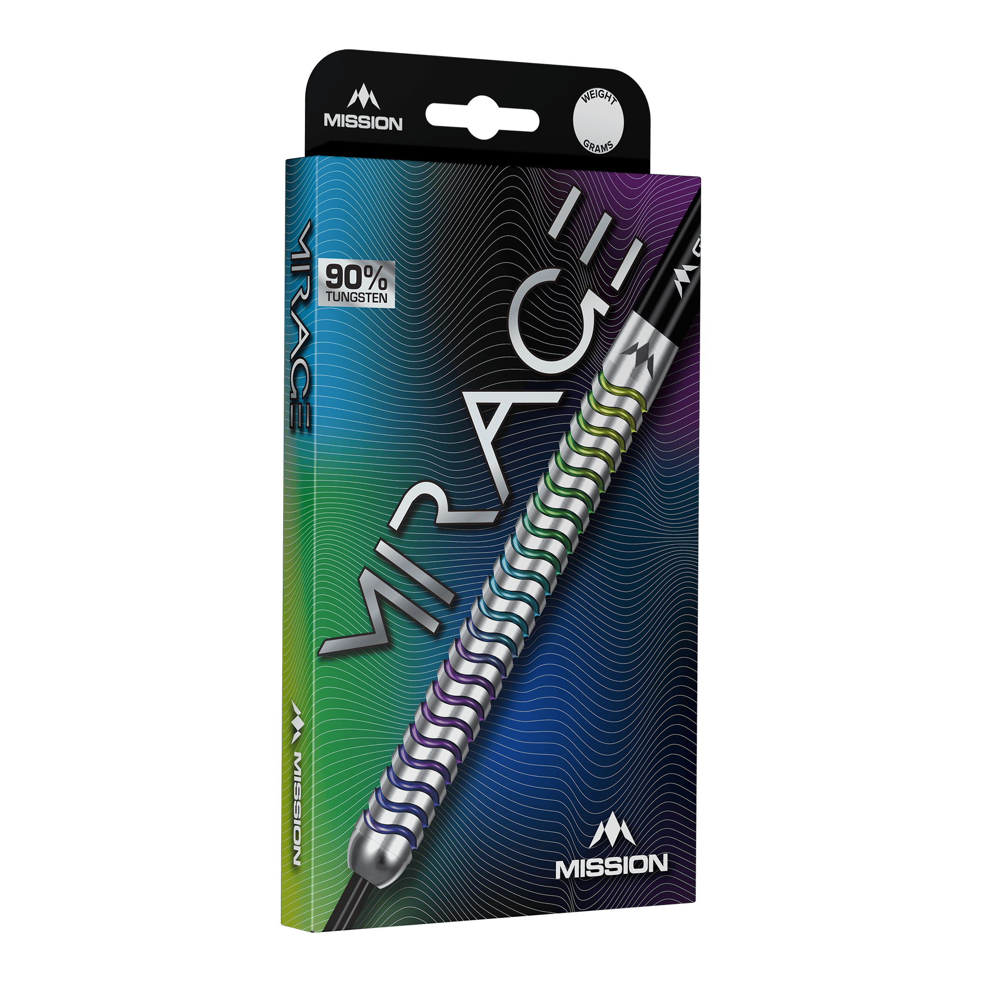 Mission Mirage Steel Darts Mission Mirage Steeldarts sind klassische Steeldarts für präzises Spiel. Das Bild zeigt das Produkt in Detailansicht.