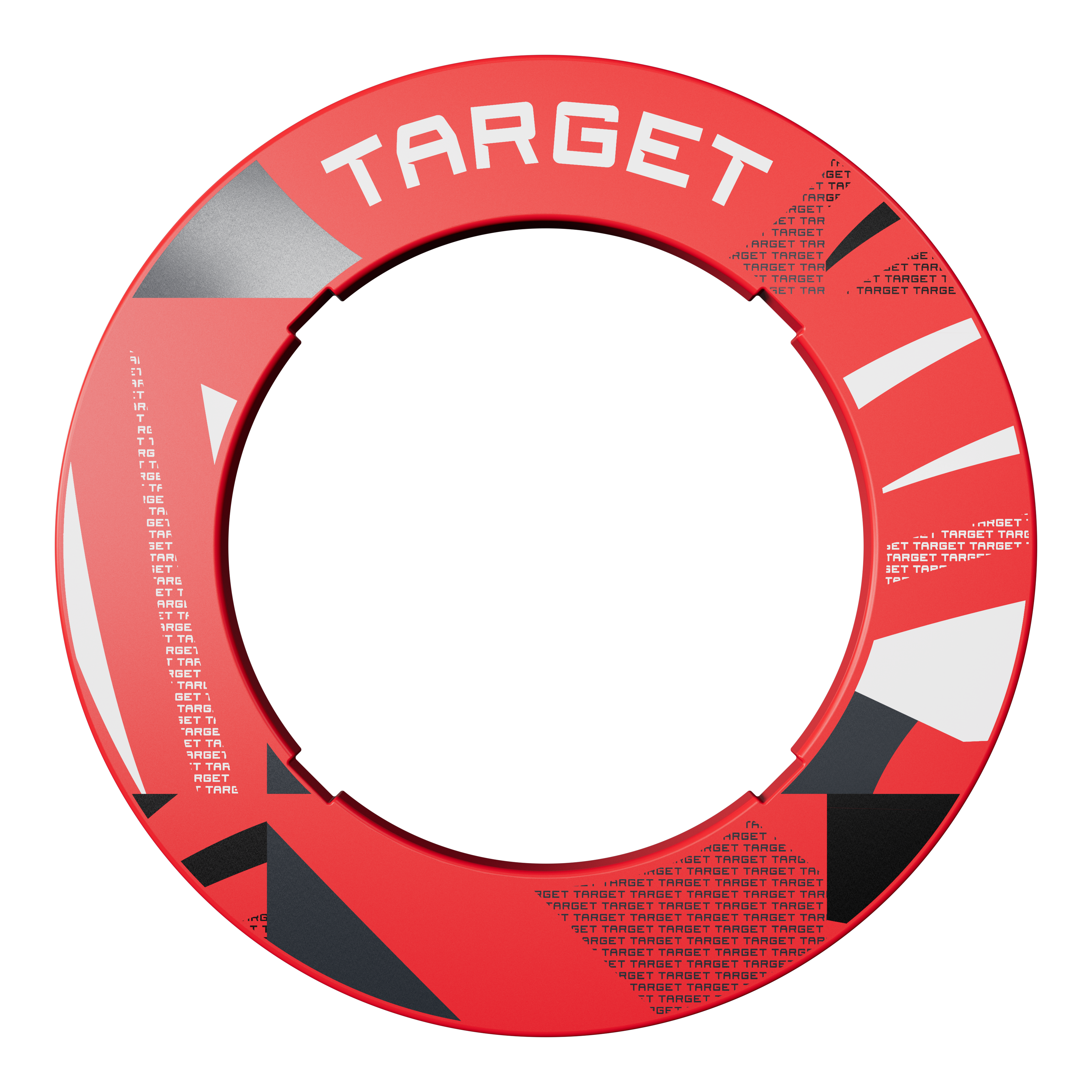 Target Notched Patterned Dartboard Surround Hier ist eine zweite rote Dartboard-Umrandung mit Muster dargestellt. Die Farbe hebt sich ab.