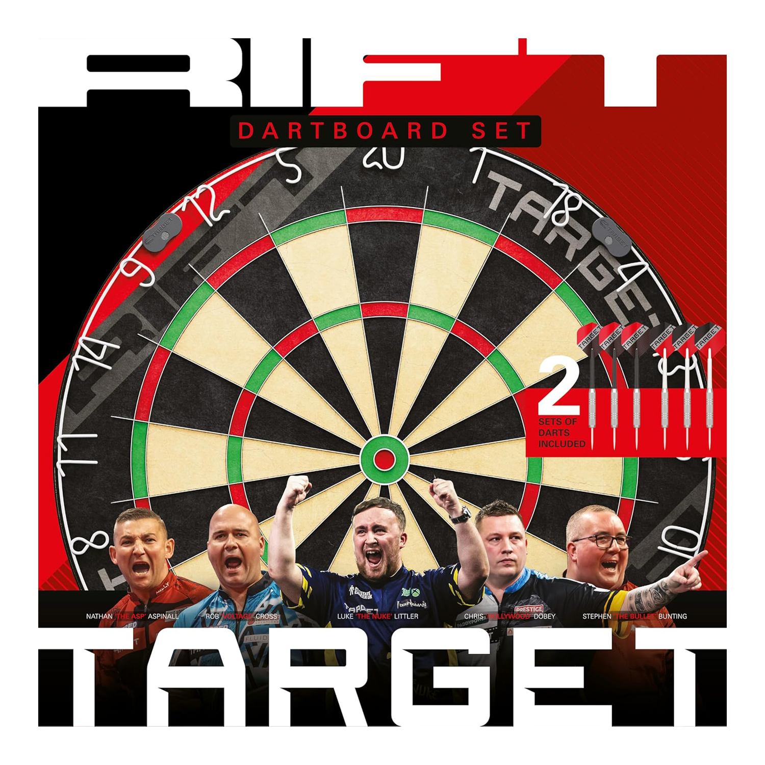 Target Rift steel dartboard set Dieses Bild zeigt das Target Rift Steeldartboard Set. Das Dartboard Set ist robust und langlebig.