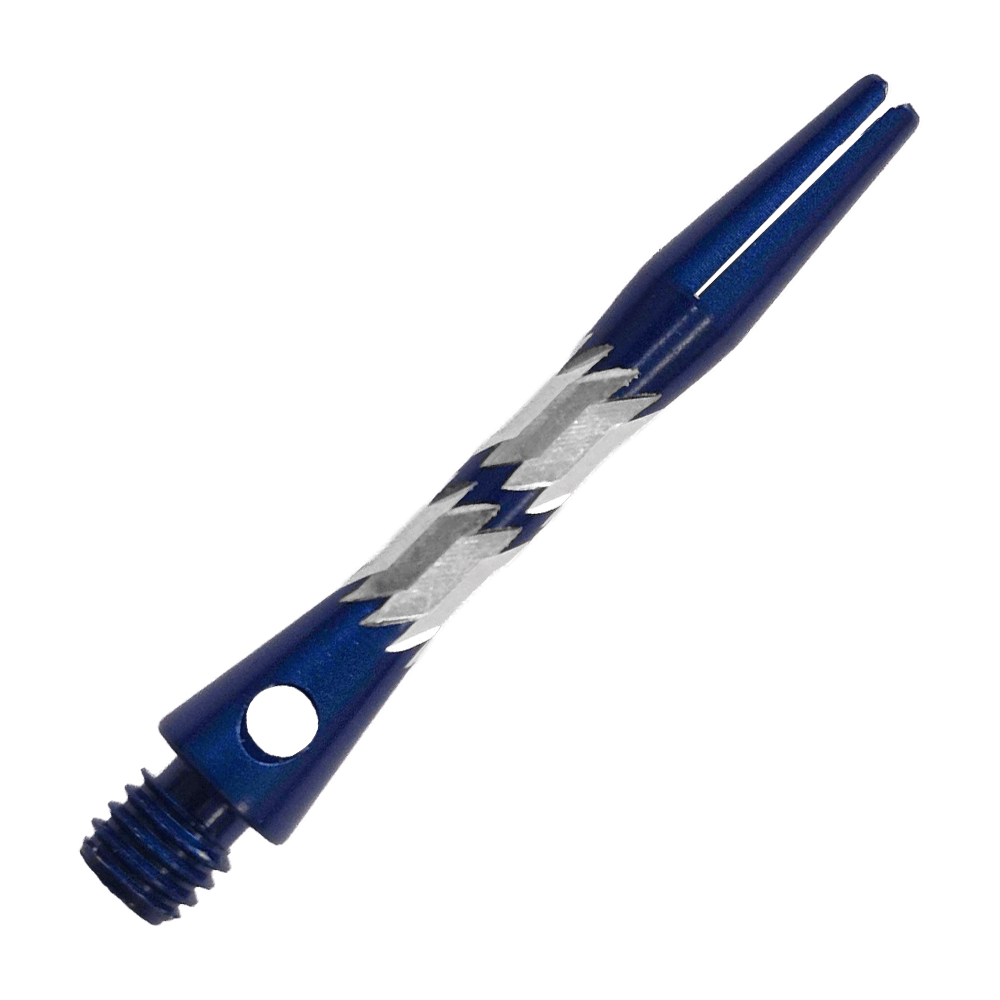 Bulls NL Minor Aluminum Shafts - Blue - 33 mm Das Bild zeigt Bulls NL Minor Aluminium Shafts in Blau, 33 mm. Sie sind speziell für den Einsatz bei Dartpfeilen gefertigt.