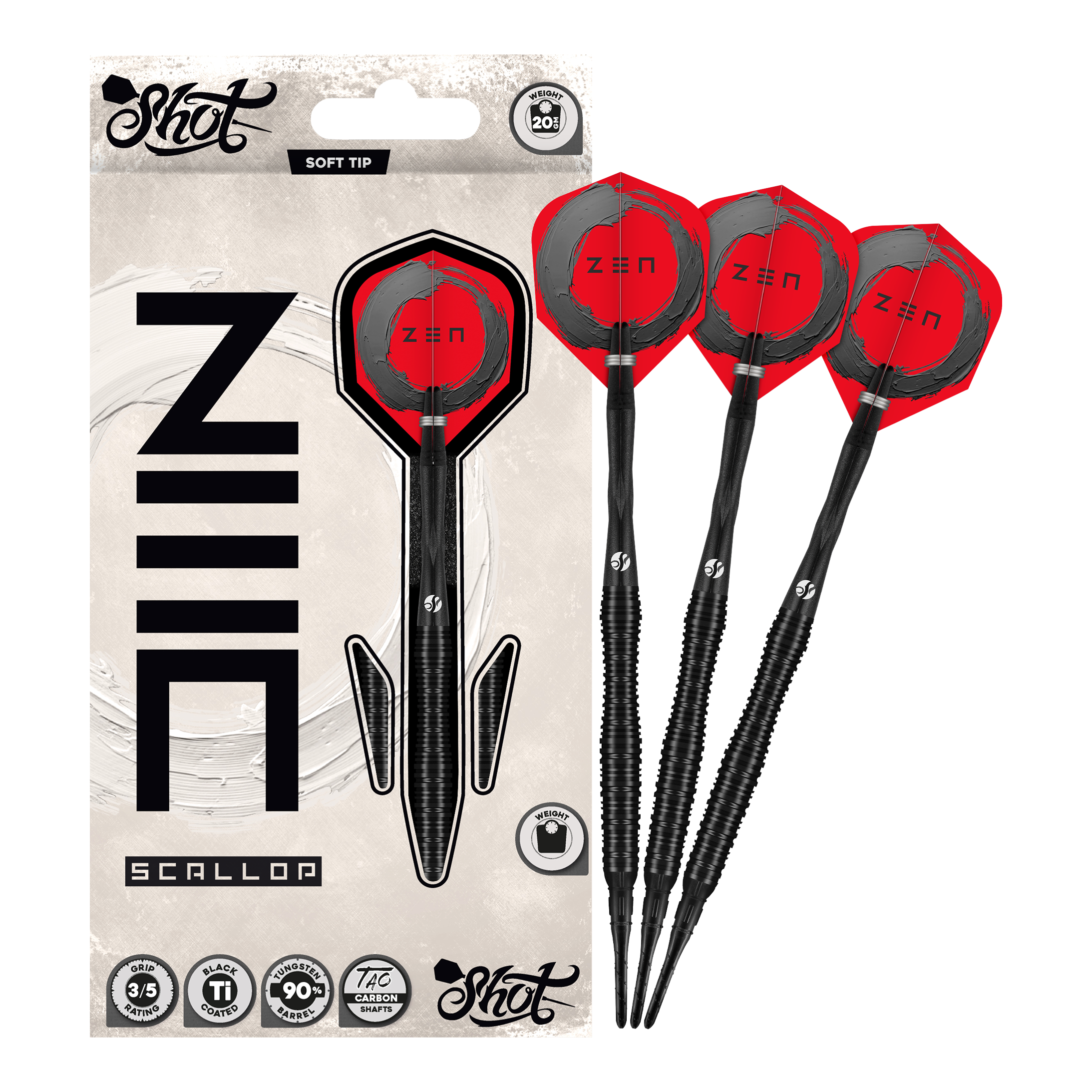 Shot ZEN Scallop Soft Darts - 20g