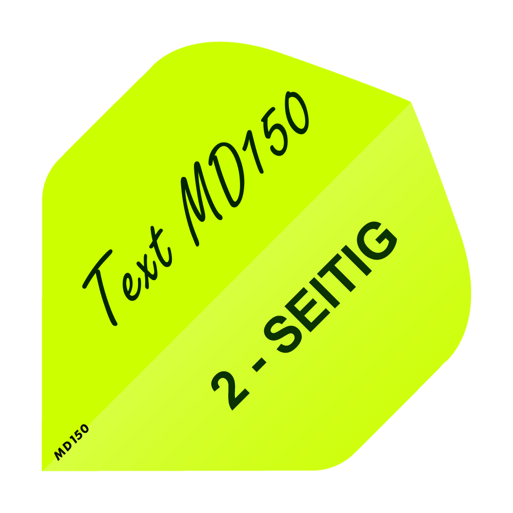 10 set of printed flights on 2 sides - desired text - MD150 standard