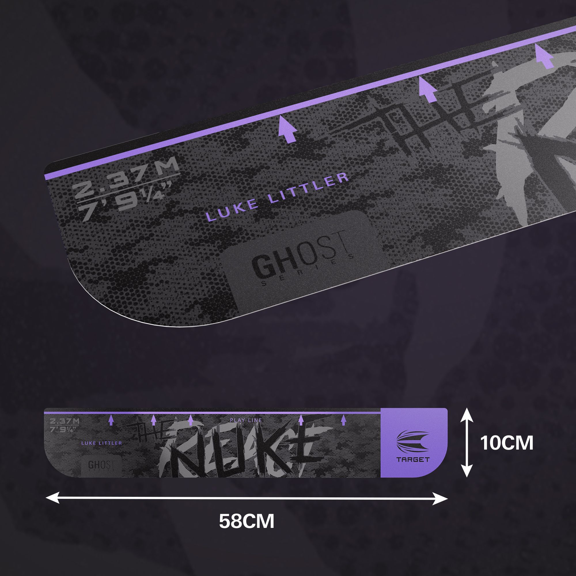 Target Throw Line Ghost-Series Luke Littler throw line Das Bild zeigt das Produkt 'Target Throw Line Ghost-Series Luke Littler Abwurflinie'. Es handelt sich um eine Abwurflinie für Dartspieler.