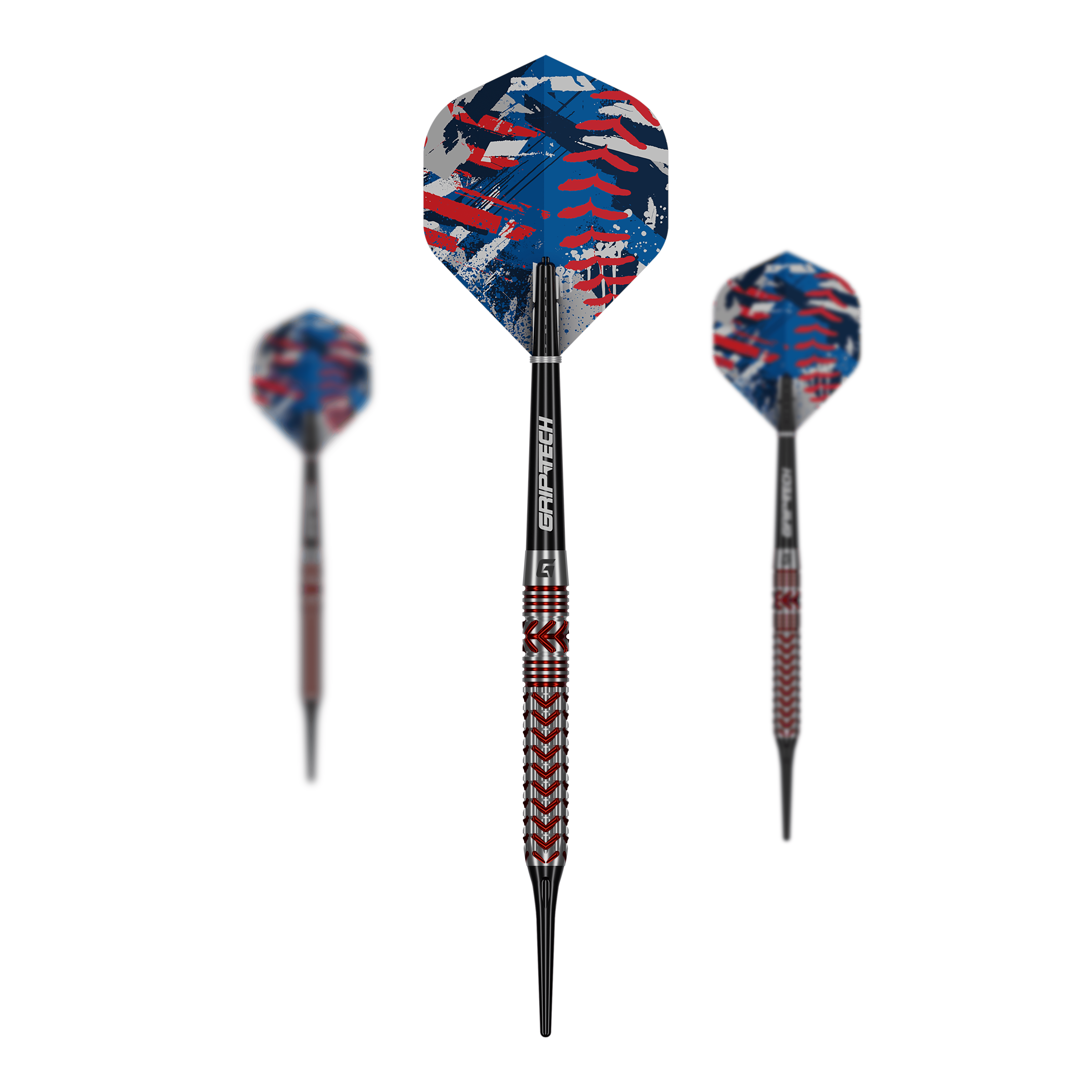 GOAT Curveball Tungsten Softdarts - 20g werden auf diesem Bild gezeigt. Die Softdarts bestehen aus Tungsten und wiegen 20 Gramm.