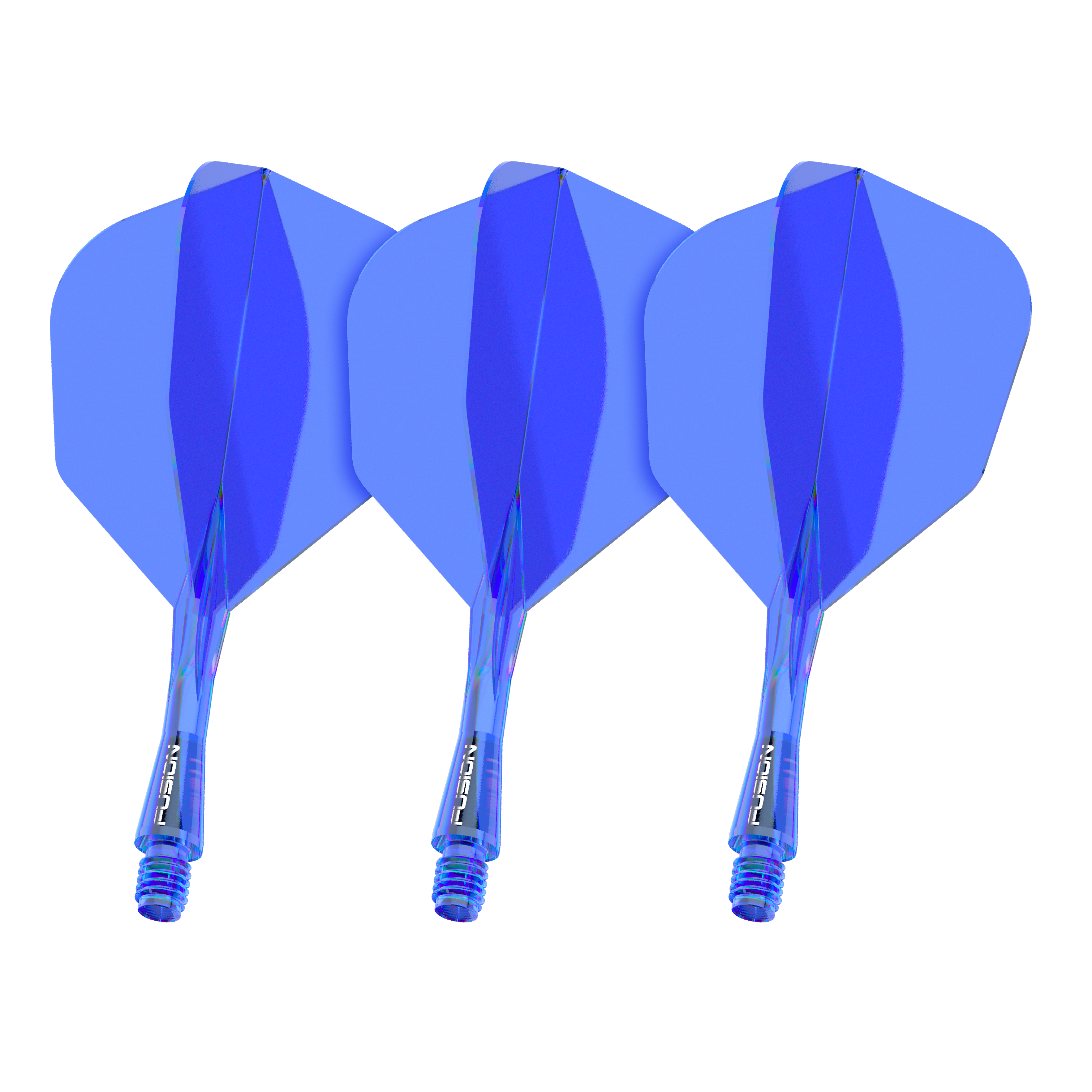 Winmau Fusion Flight Shaft System No6 Blue Gezeigt wird ein Artikel mit dem Dateinamen 8836_Winmau_Fusion_Flight_Shaft_System_No6_Blau_22mm_1Set. Das Bild stellt wahrscheinlich ein blaues Dartzubehör-Set dar.