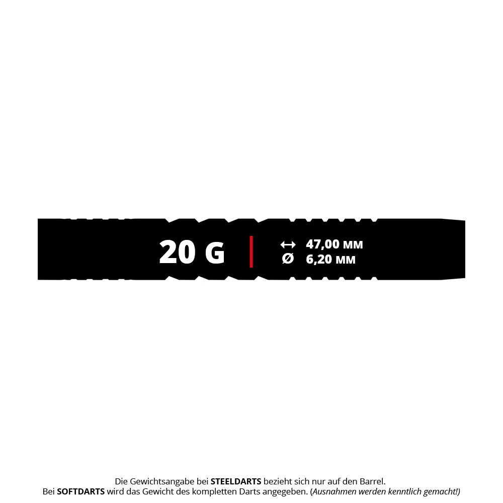 Bulls NL Stefan Bellmont 90 soft darts - 20g Das Bild zeigt Bulls NL Stefan Bellmont 90 Softdarts mit 20 Gramm. Diese Softdarts sind optimal für elektronische Dartscheiben geeignet.